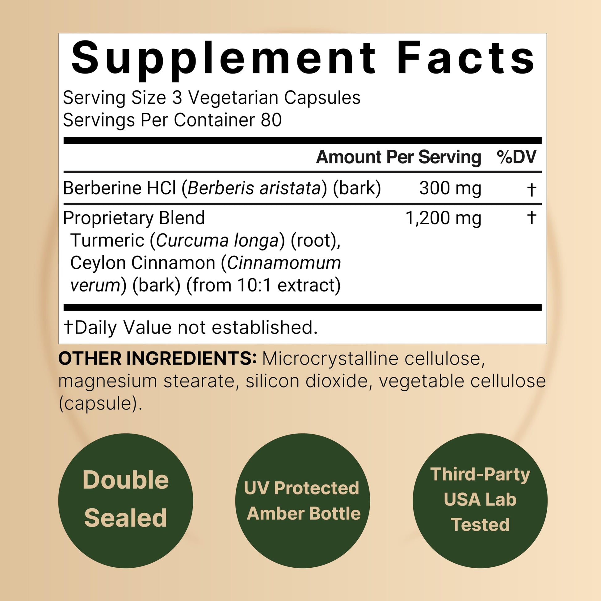 Berberine Supplement 1,500mg with Ceylon Cinnamon & Turmeric Root, 480 Veggie Capsules (2 Pack) | 97% Pure Berberine HCL | Supports Balanced Sugar Levels & Heart Health | Vegan, Non-GMO - Medaid International