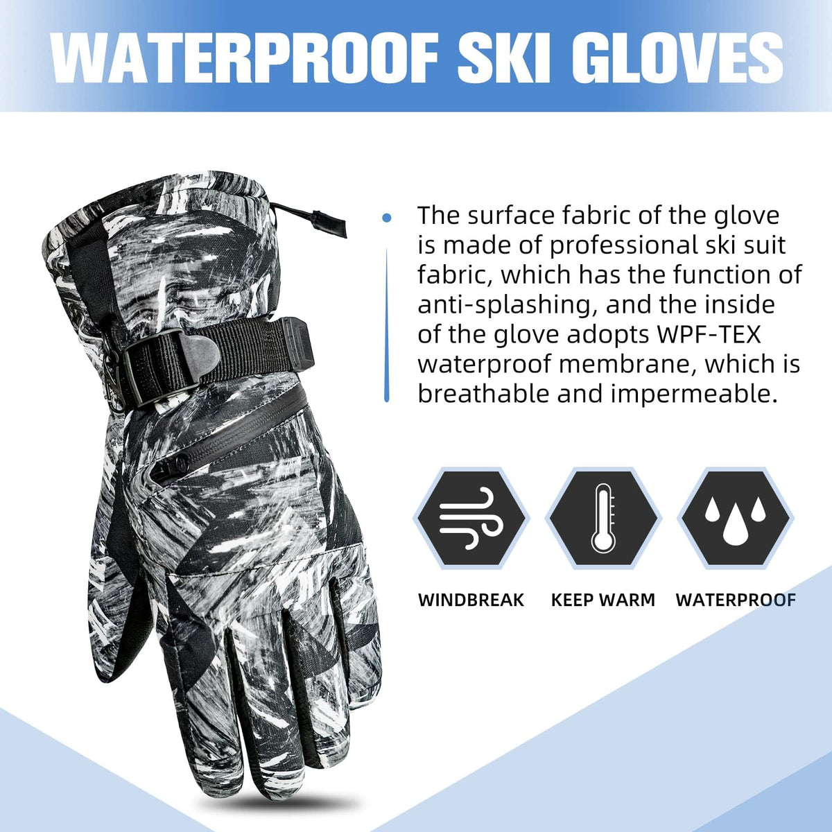 KASTWAVE Winter Gloves for Men Women - Wool Fleece Liner Touchscreen Gloves, Thermal Warm Winter Gloves for Cold Weather