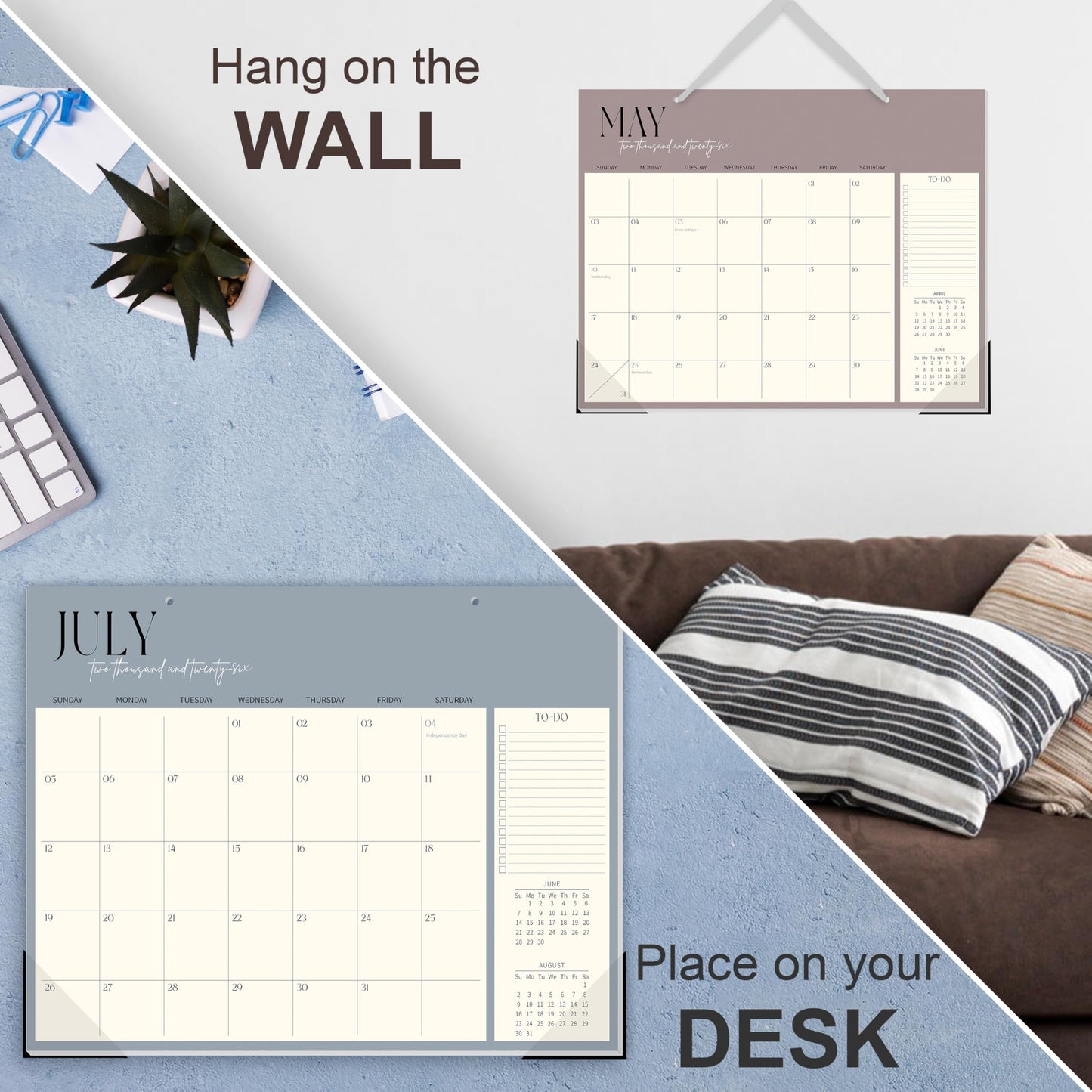Guasslee Desk Calendar 2026-2027, 18-Month School Year Desk/Wall Calendar, 2026 Jan-2027 Jun., 14" X 11" Monthly Planner With Thick Paper For Office Home School Organizing - Medaid International