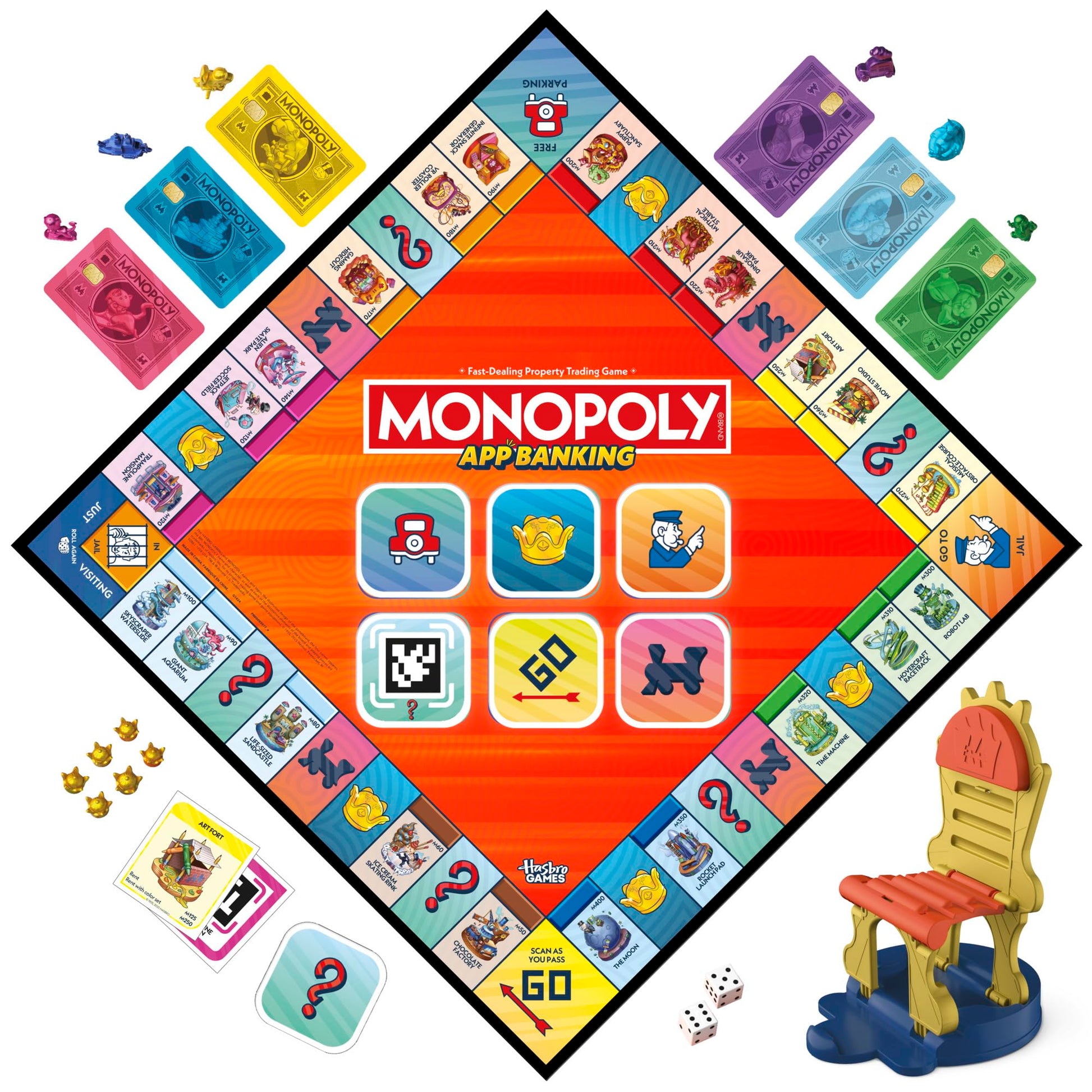 Monopoly App Banking Board Game | App-Enabled Game | Links to Smart Devices | Ages 8+ | 2 to 6 Players | 45 Mins. | Family Games for Kids - Medaid International