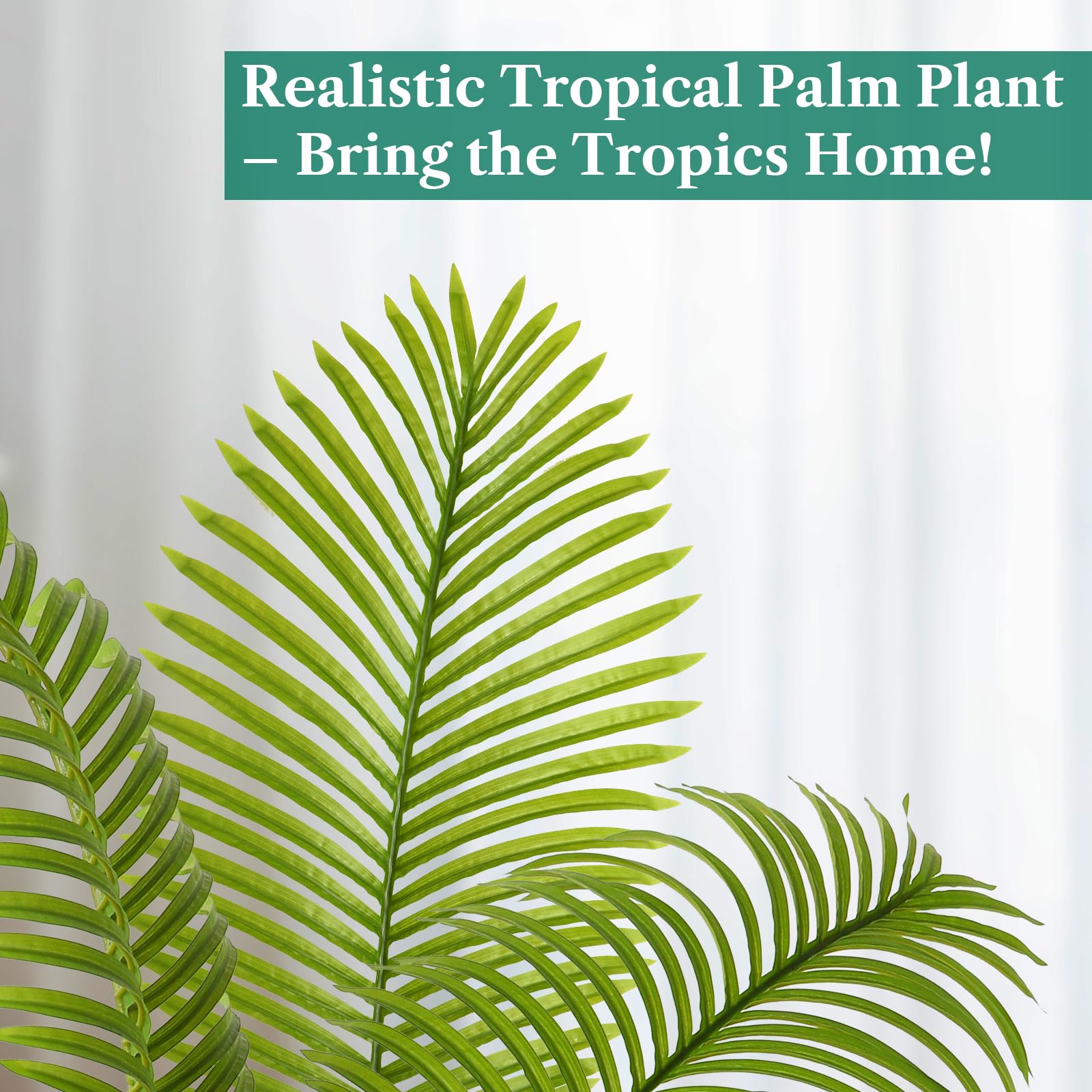 Alupssuc 5ft Artificial Palm Tree with White Planter, Tall Fake Palm Tree with Natural Trunk and Lifelike Leaves for Home Office Housewarming Gift, Artificial Silk Plant for Living Room Decor Indoor - Medaid International