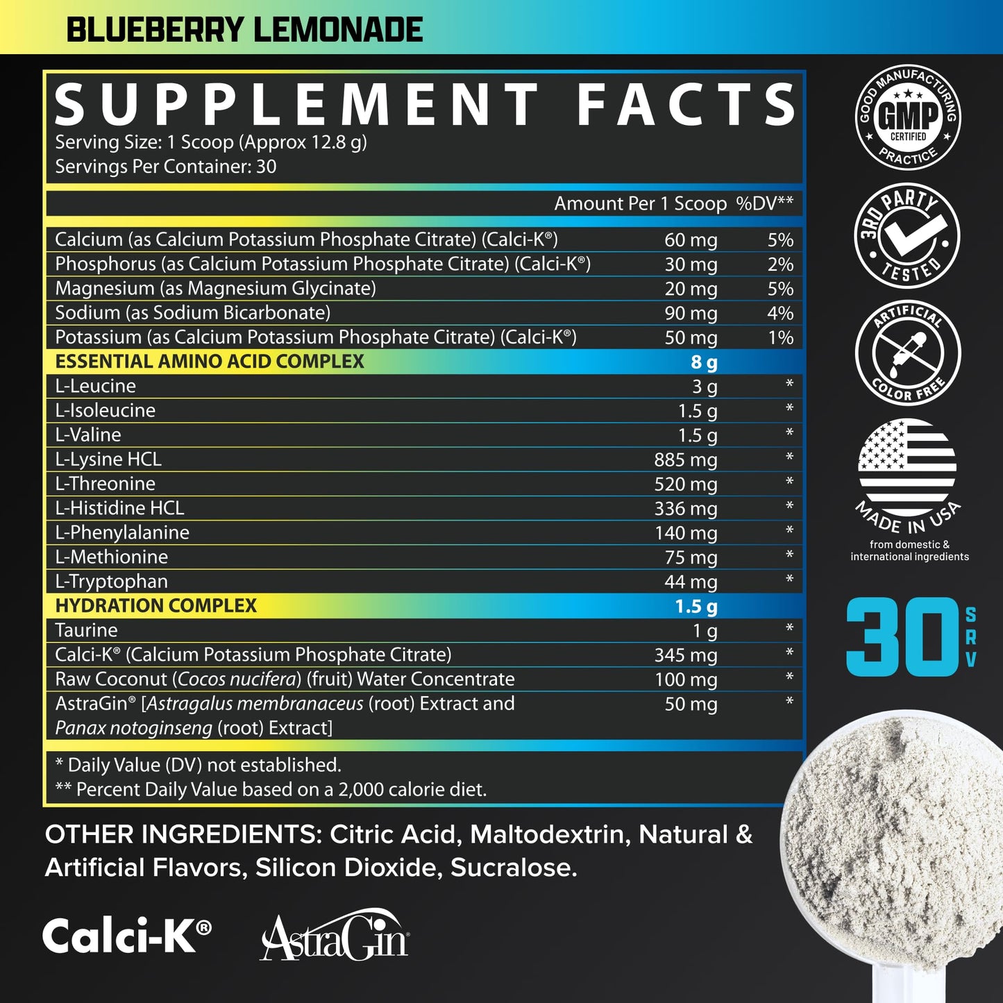 Nutrex Research EAA Hydration | EAAs + BCAA Powder | Muscle Recovery, Strength, Muscle Building, Endurance | 8G Essential Amino Acids + Electrolytes | Blueberry Lemonade 30 Servings - Medaid International