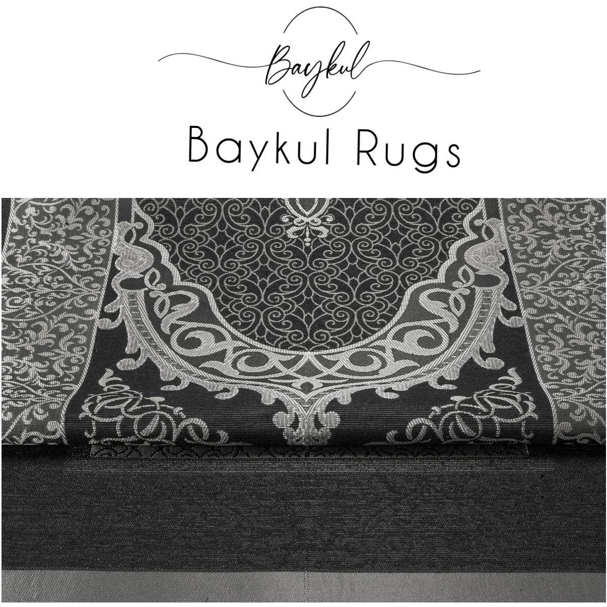 BAYKUL Muslim Prayer Rug, Islamic Turkish Prayer Rugs, Great Ramadan Gifts, Prayer Mat for Women and Men,Islam Carpet,Portable Muslims Mats,Praying Rugs Islam with Beads-Gift Prayer Beads 99 (Grey) - Medaid International