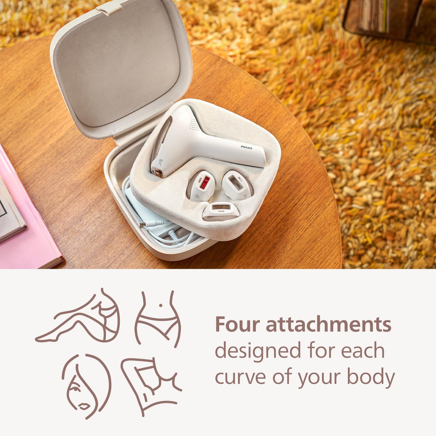 Philips Lumea 9000 Series IPL Hair Removal Device - Permanent Visible Hair Reduction Done at Home, SenseIQ Technology, 4 Attachments for Body, Face, Bikini & Underarms, for Women & Men, BRI984/03 - Medaid International