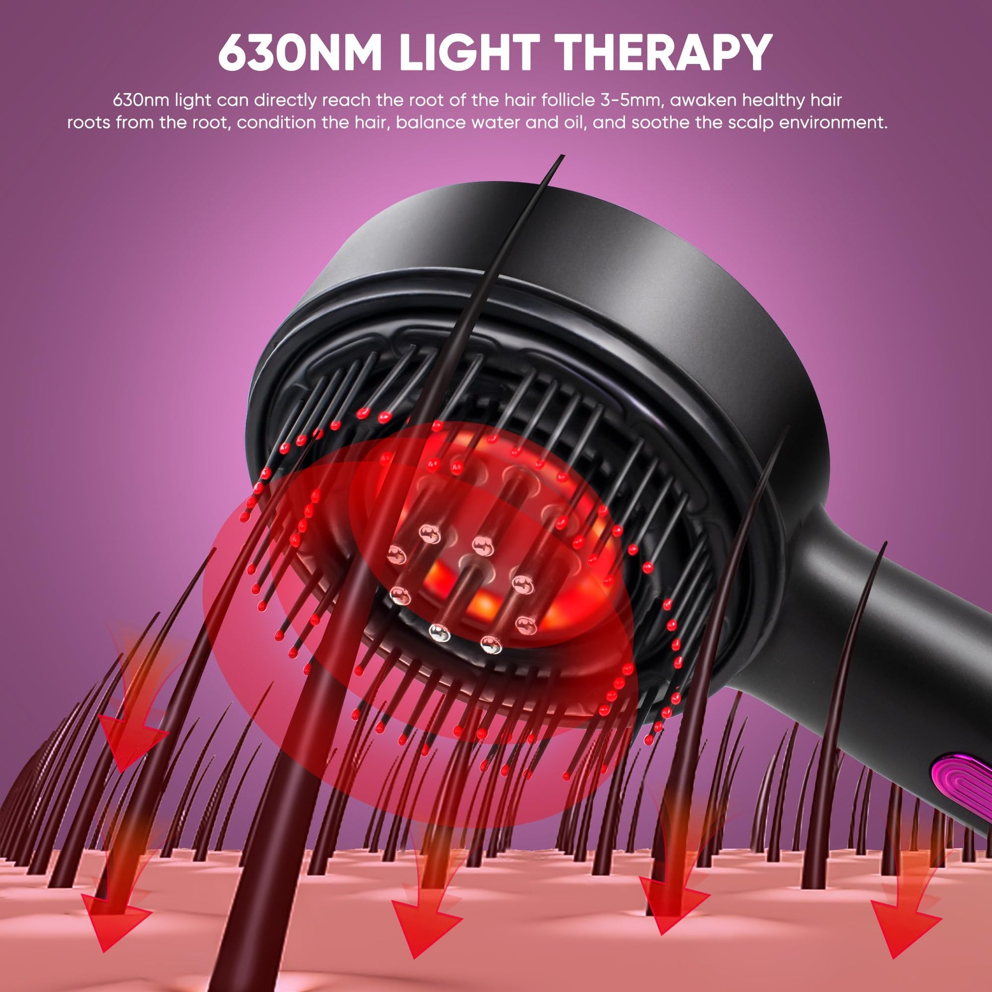 3 in 1 Scalp Massager Hair Growth Hair Oil Applicator,Electric Scalp Brush for Home,IPX7 Waterproof Electric Head Massager - Medaid International