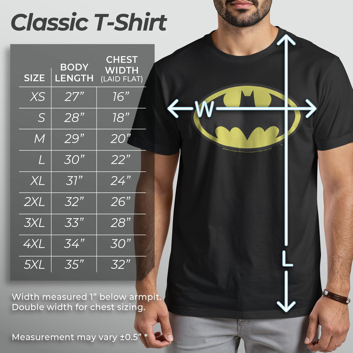 DC Comics Batman Basic Logo Mens T Shirt XXL Black - Medaid International