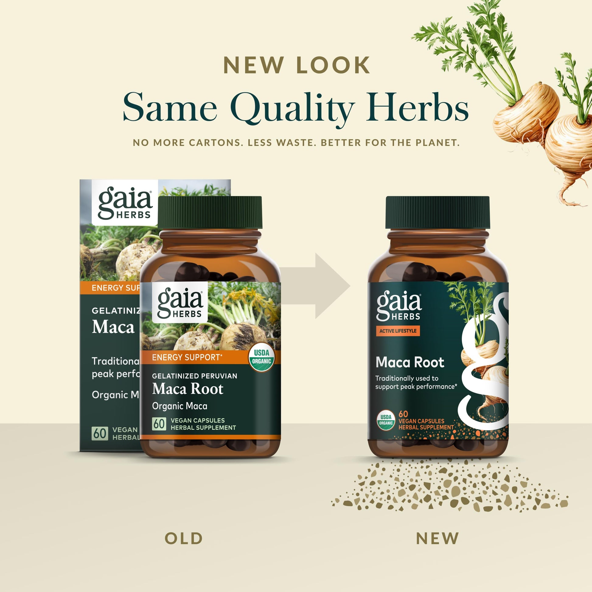Gaia Herbs Maca Root - Caffeine-Free Natural Energy Supplement - Supports and Maintains Healthy Energy and Stamina - Made with Organic Maca Root (Lepidium meyenii) - 60 Vegan Capsules (30-Day Supply) - Medaid International