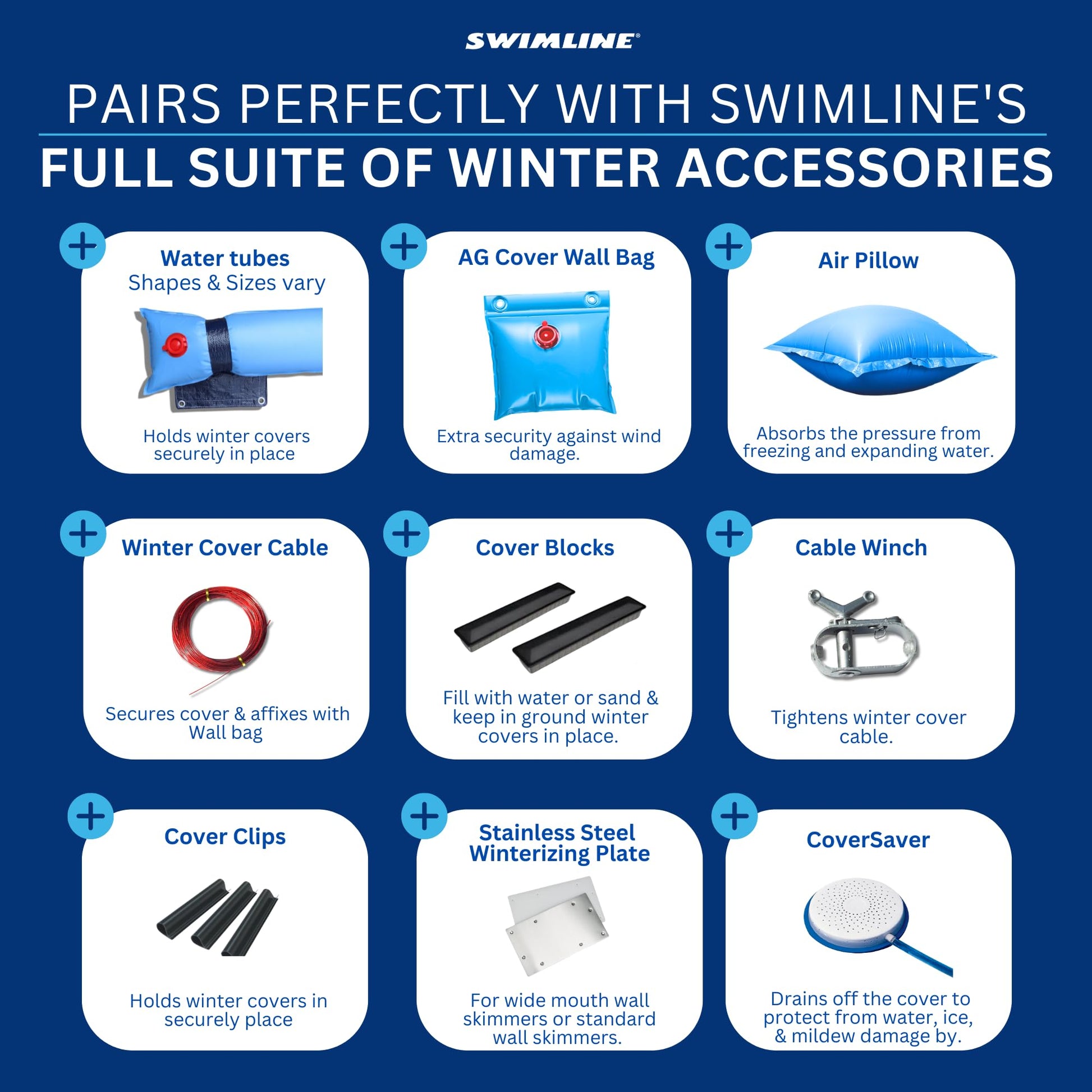 SWIMLINE HYDROTOOLS Air Pillow For Above Ground Pools Cover Winterizing 3-Pack | 4 x 4 ft Cushion Swimming Pool Closing Winter Kit | Cold Resistant Ice Equalizer Thick Pillows Accessories | 1144 ACC44 - Medaid International
