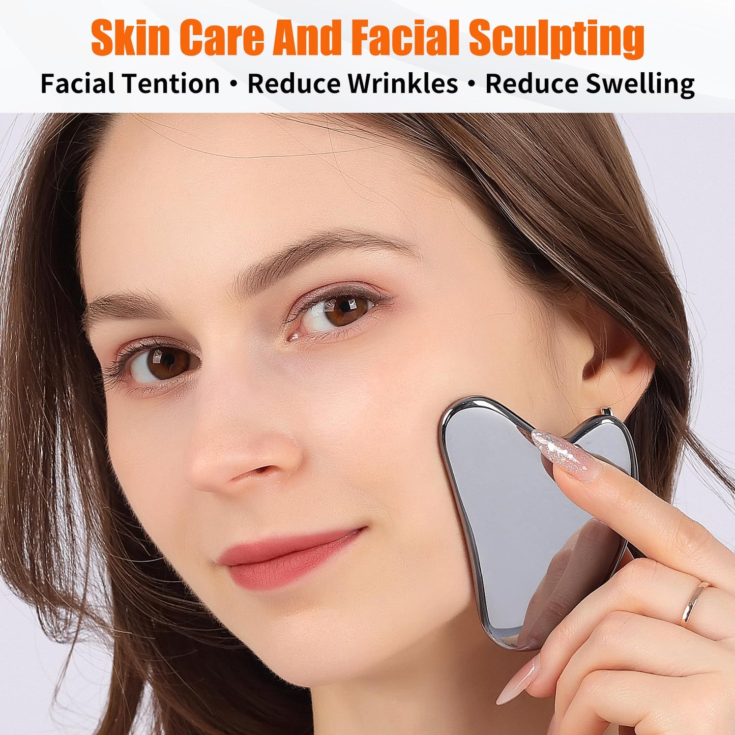 InfiniteRelax 2Pcs Stainless Steel Gua Sha Facial Tools Set, Metal Face Comb Detail Skin Care Tools, Body and Face Gua Sha Sculpting for Tighten Skin Lymphatic Drainage - Medaid International