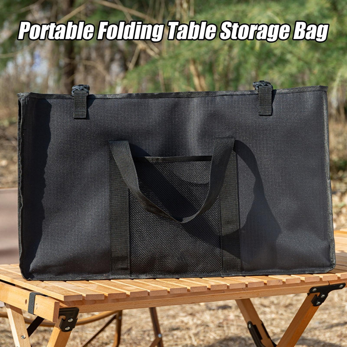 TERRIFI Folding Camping Table Carry Bag, Large Capacity Camp Table Storage Case with Handles and Side Pocket, Outdoor Organizer for Travel, Picnic, Hiking, BBQ and Beach