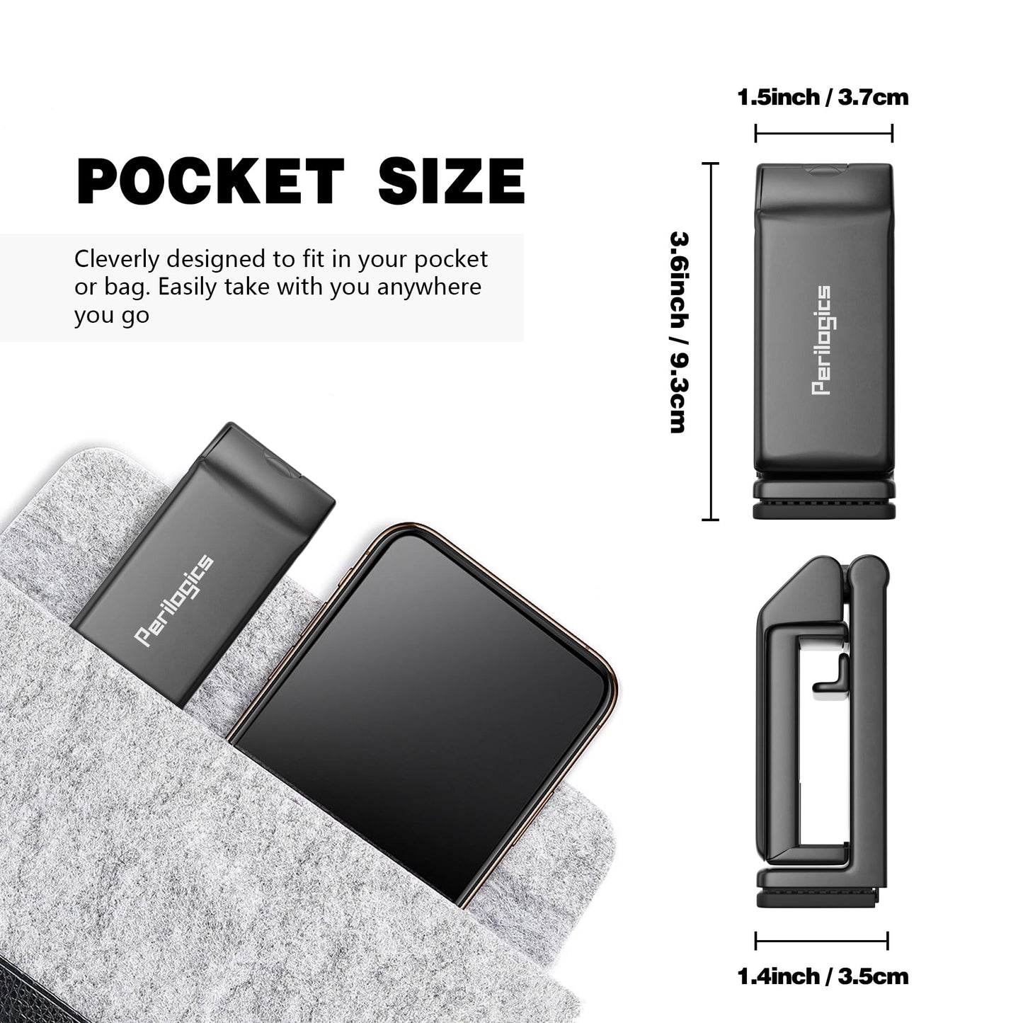 Perilogics Universal in Flight Airplane Phone Holder Mount. Hands Free Viewing with Multi-Directional Dual 360 Degree Rotation. Pocket Size Must Have Airplane Travel Essential Accessory for Flying - Medaid International