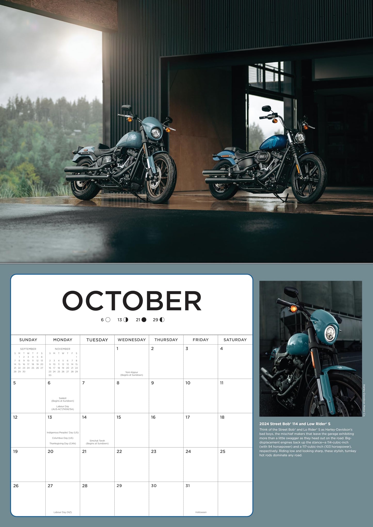 Harley-Davidson 17x12 2025: 16-Month Calendar--September 2024 through December 2025 - Medaid International