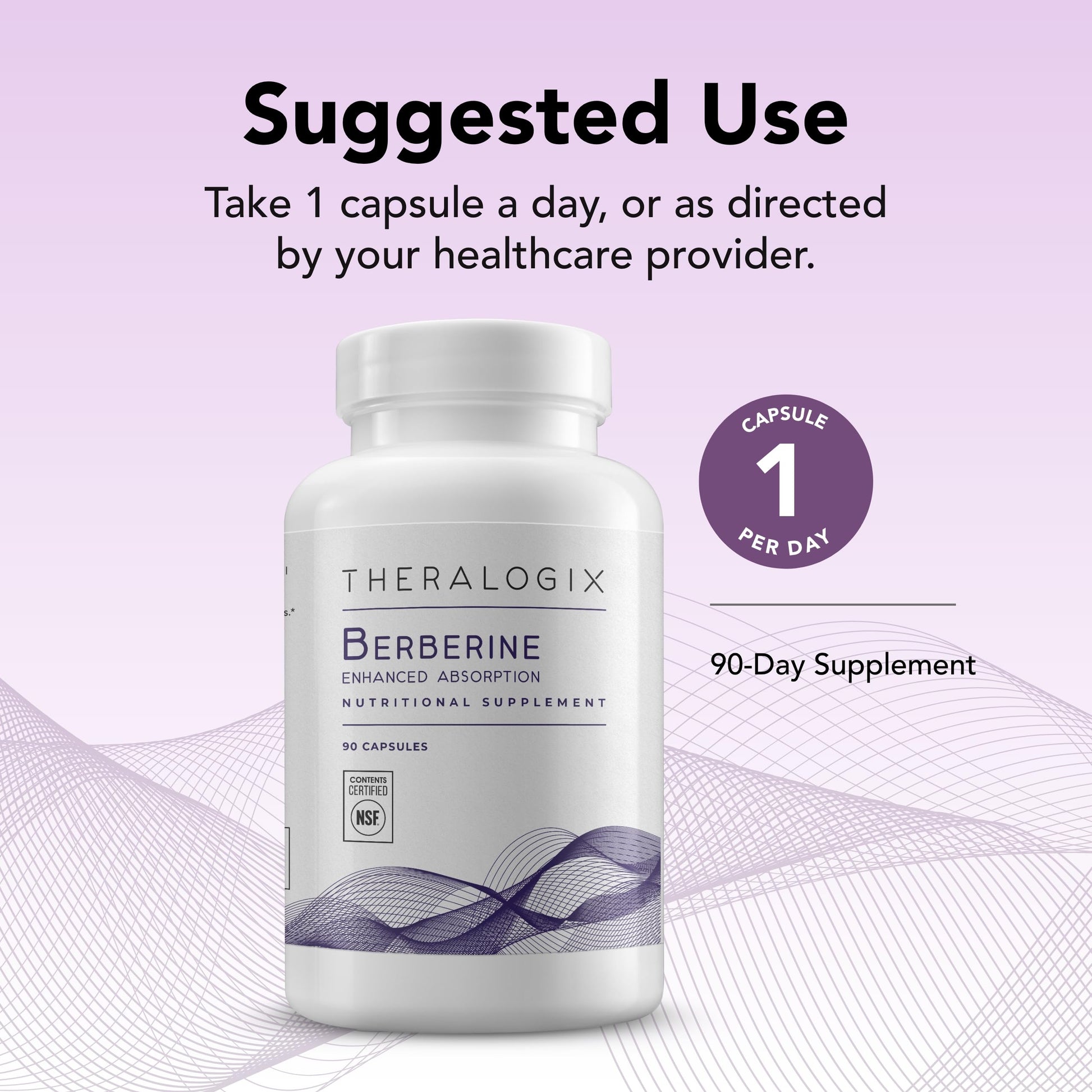 Theralogix Berberine Enhanced Absorption - 90-Day Supply - Made with Berberine Phytosome to Help Support Healthy Metabolism & Hormone Balance* - NSF Certified - 90 Capsules - Medaid International