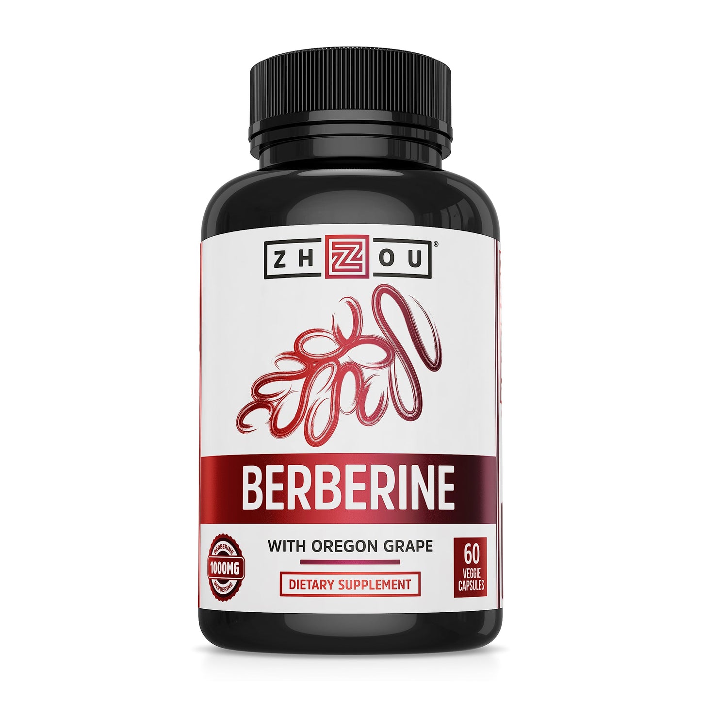 Zhou Berberine with Oregon Grape - Berberine Supplement for Women & Men, Gut Health, Metabolic Function, Berberine 1000mg Per Capsule - 60 Vegetarian Capsules (Pack of 1) - Medaid International