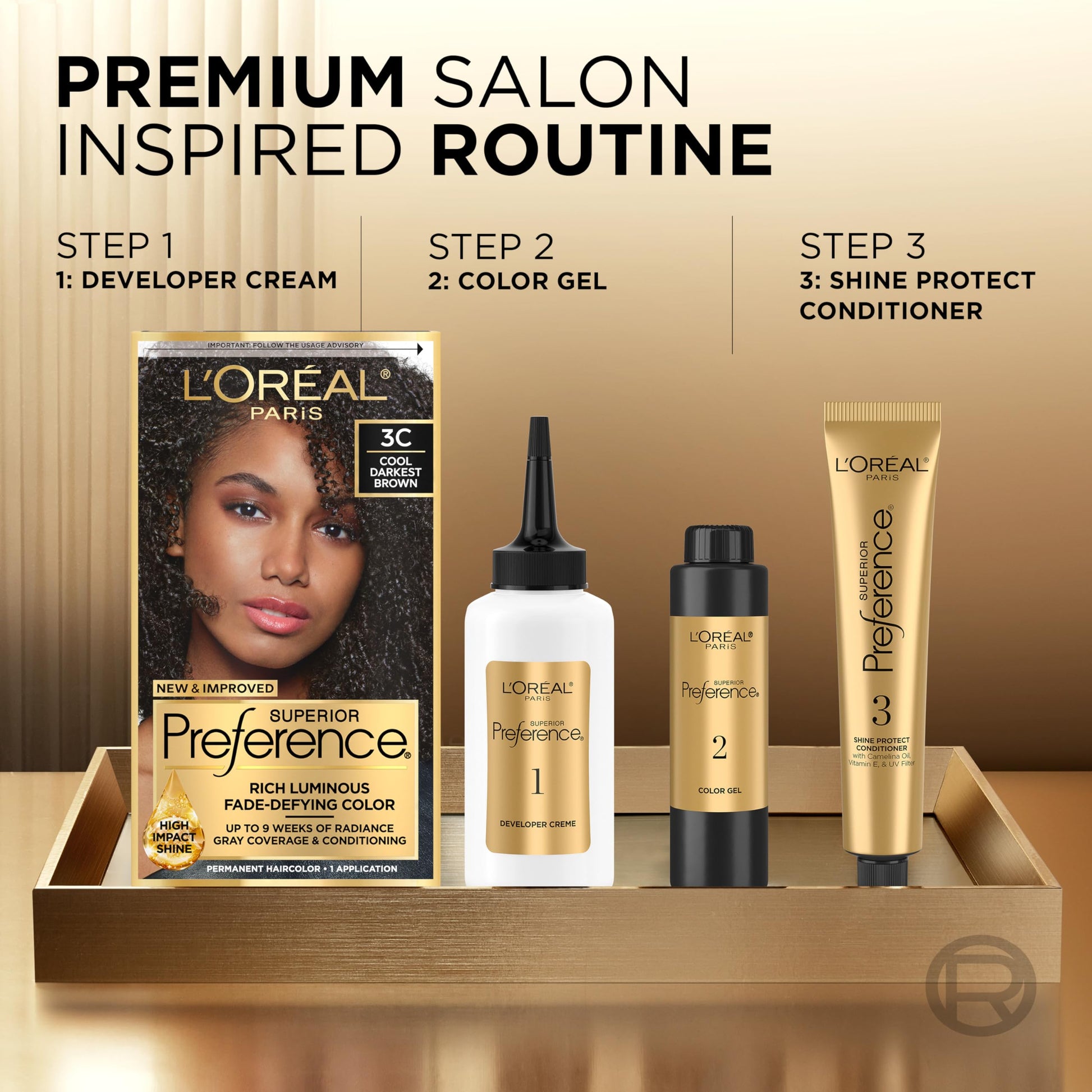 L'Oreal Paris Superior Preference Fade-Defying + Shine Permanent Hair Color, 5CB Medium Chestnut Brown, Pack of 1, Hair Dye - Medaid International