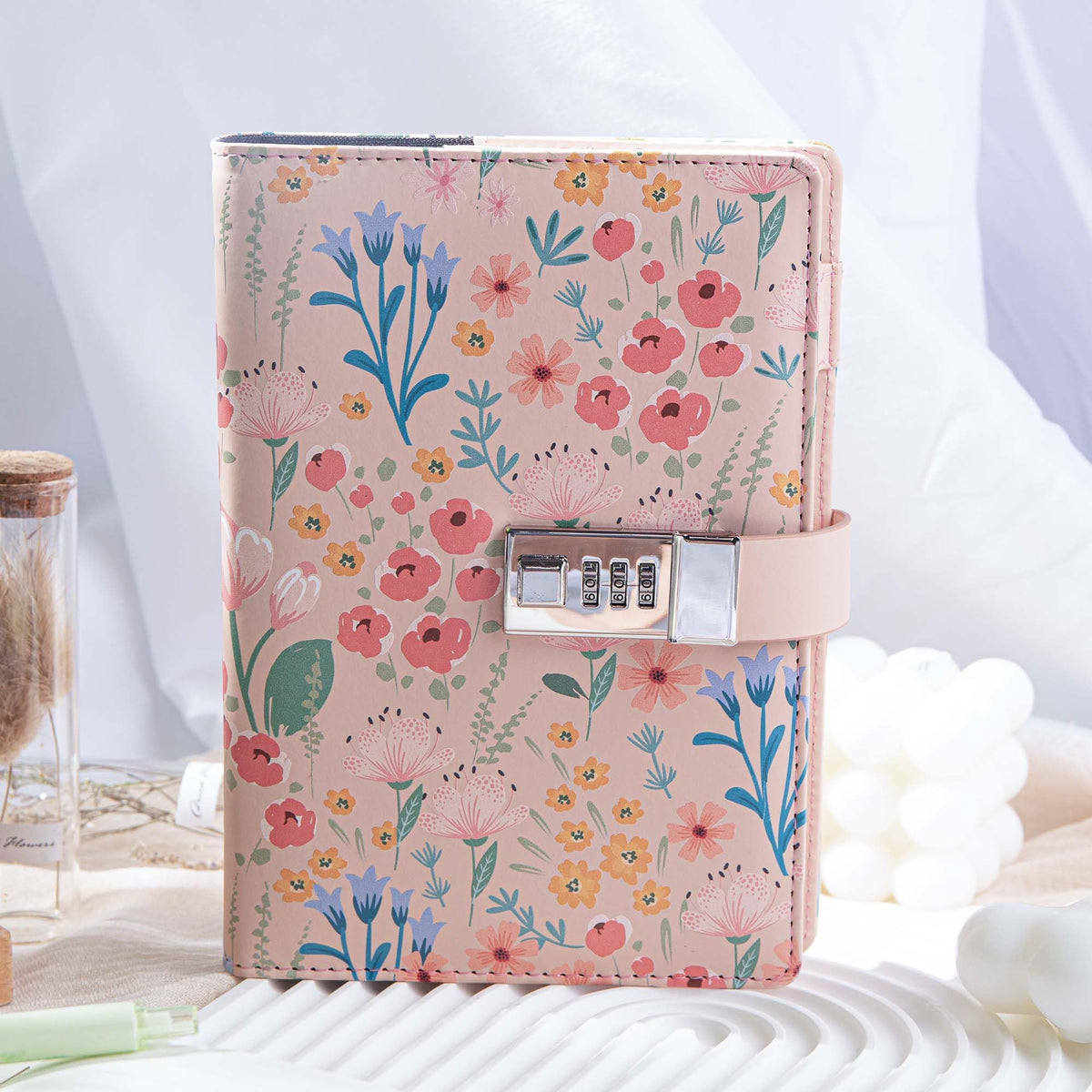 KASTWAVE Password Lock Diary, Creative Cute Notebook, Digital Lock Notepad B6 with Lock, Waterproof PU Leather Journal with 224 Lined Pages, for Writing Notes and Diary Gifts for Girls