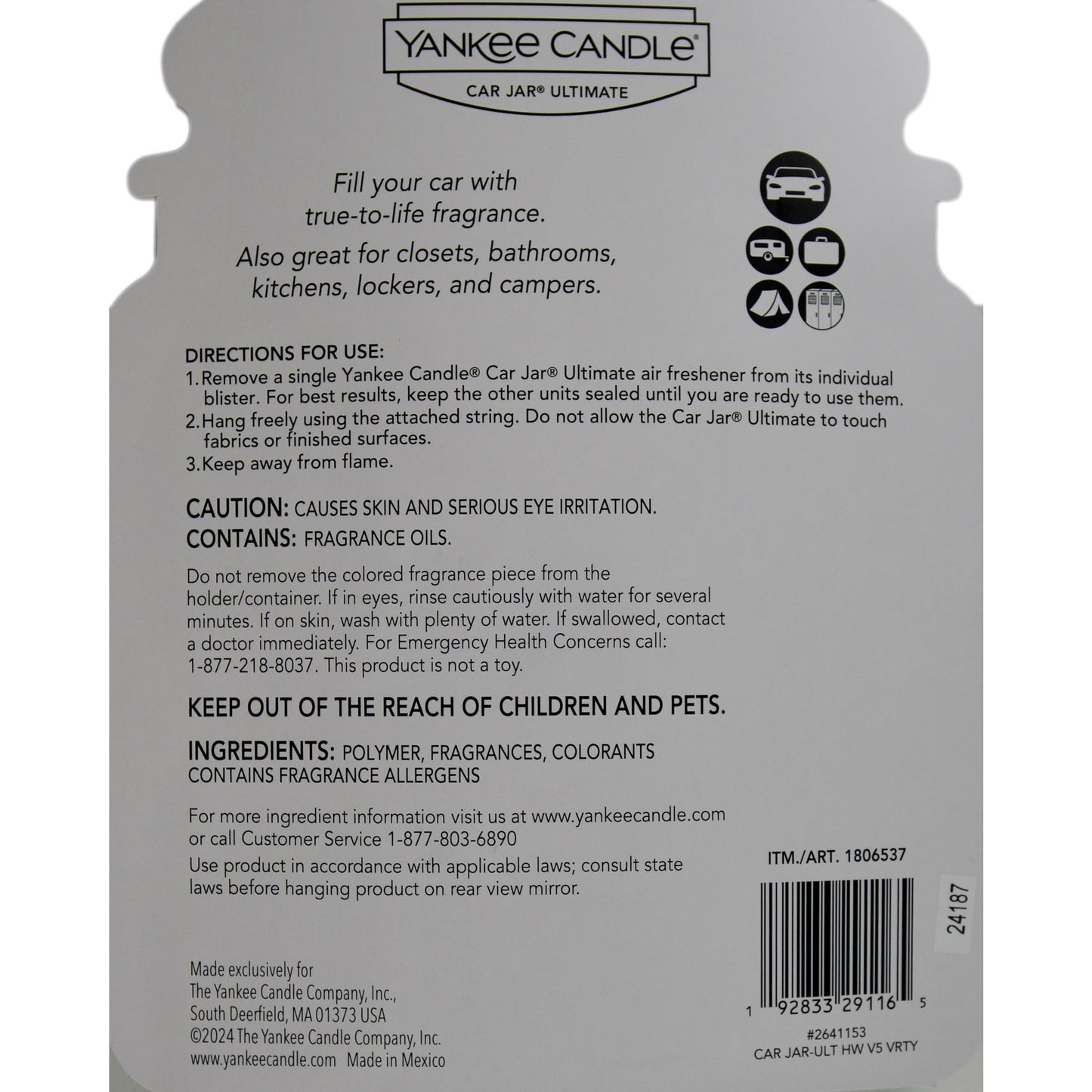 Yankee Candle Car Jar Ultimate Multipack, 5 Air Fresheners - Medaid International