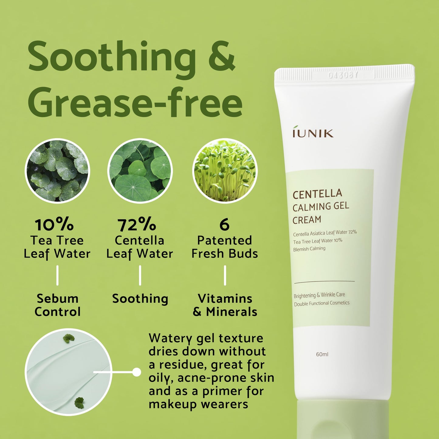 IUNIK Centella Calming Gel Cream & Propolis Vitamin Glow Sleeping Mask Overnight Moisturizer Hydrating Cream Centella Asiatica Anti-sagging Firming Lifting Blemish Care Toning Korean Skincare - Medaid International
