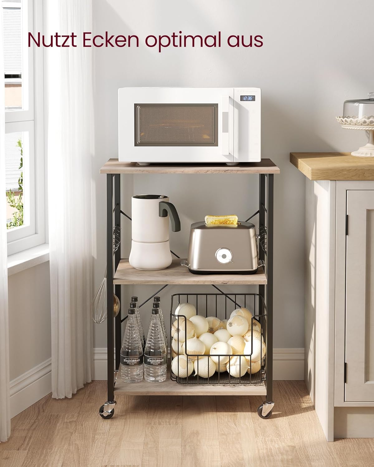 VASAGLE Kitchen Rack on Wheels KKS060B02