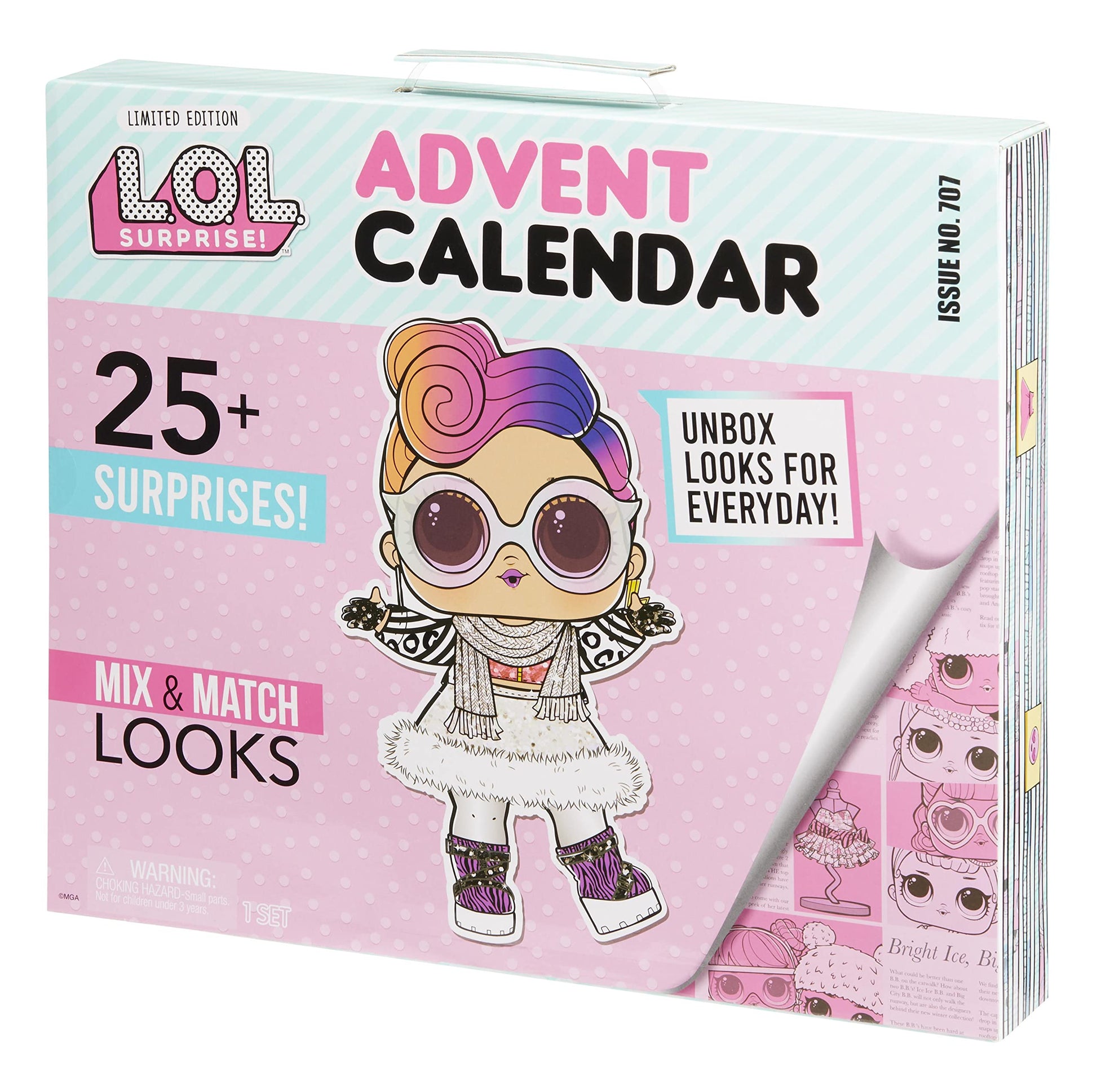 L.O.L. Surprise! Advent Calendar with 25+ Surprises Including a Collectible Doll with Mix and Match Outfits, Shoes, and Accessories - Great Holiday Gift for Kids - Medaid International