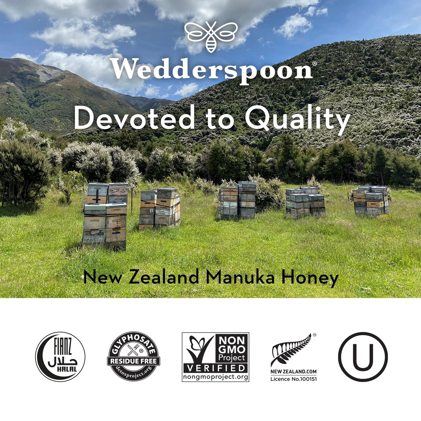 Wedderspoon Raw Premium Manuka Honey, 400+ MGO, 8.8 Oz, Unpasteurized New Zealand Honey, From Our Hives to Your Home - Medaid International