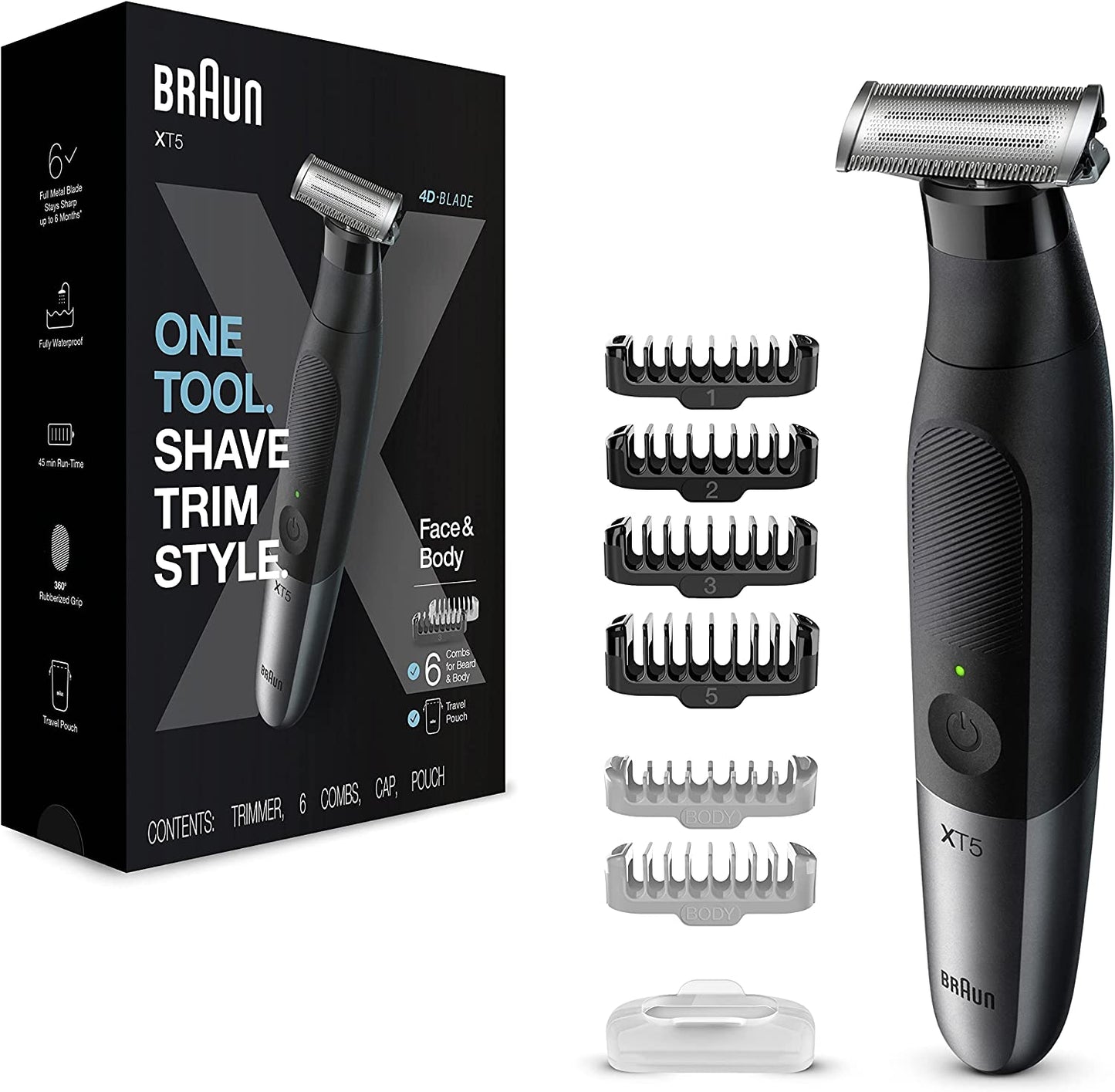 Braun Hybrid Beard & Body Trimmer for Men, XT5200