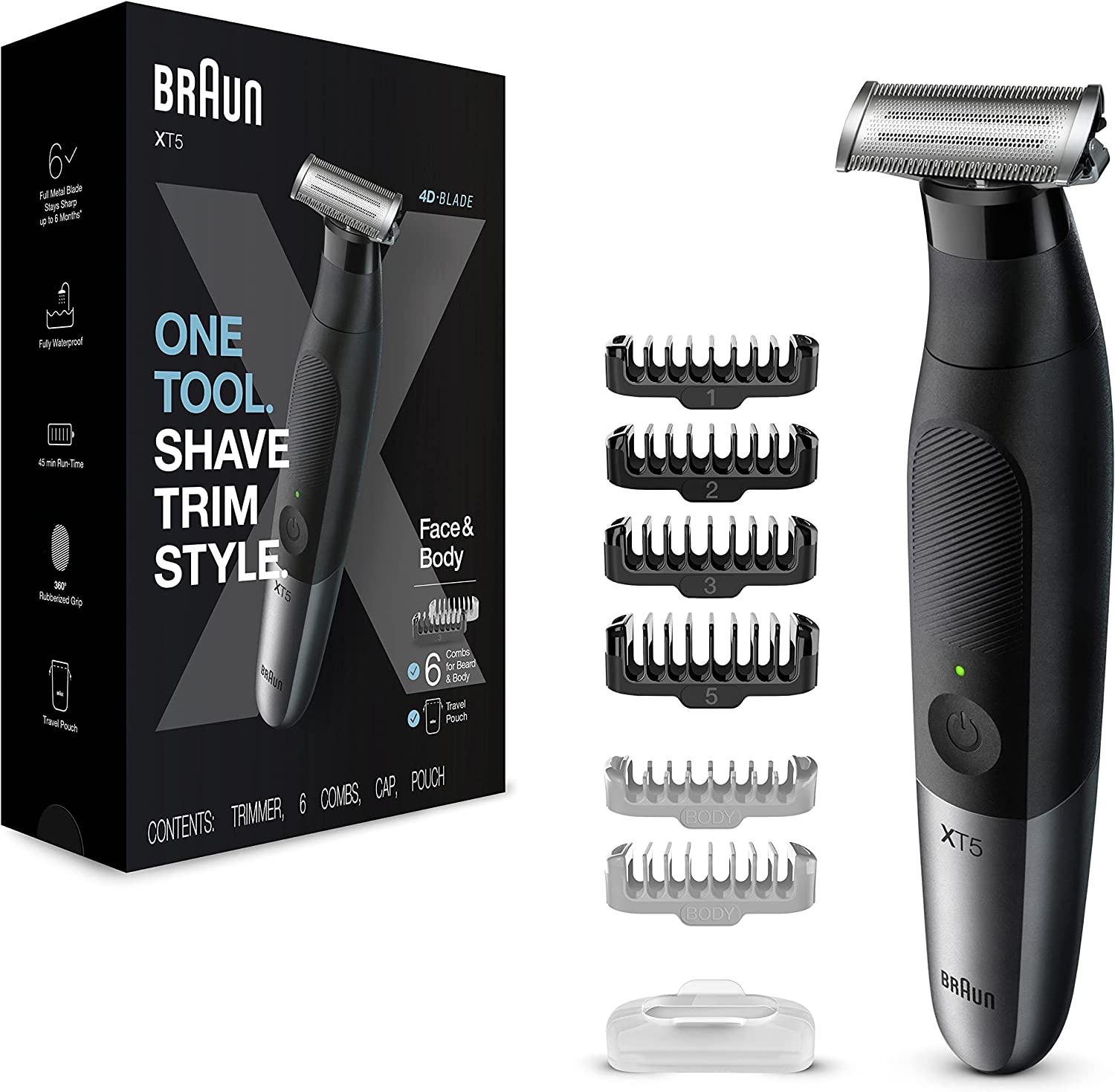 Braun Hybrid Beard & Body Trimmer for Men, XT5200
