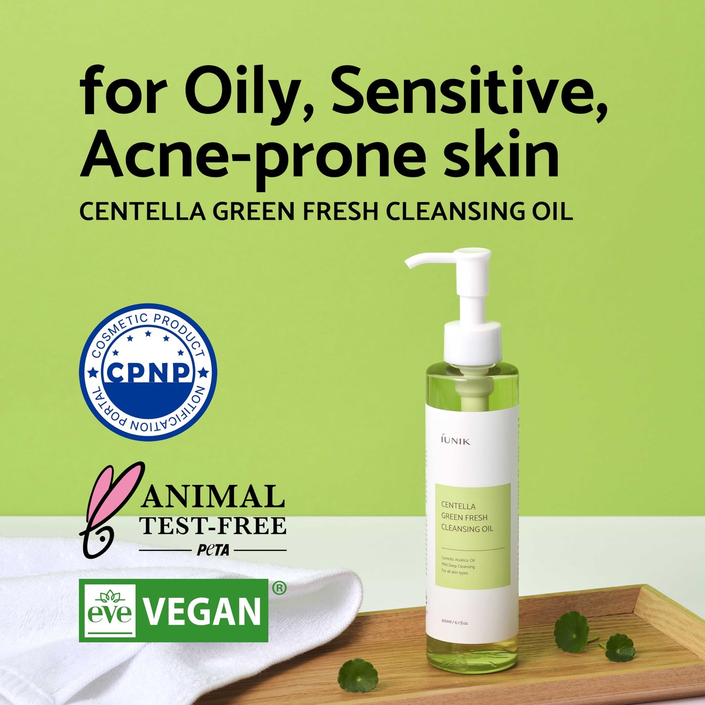 IUNIK Centella Calming Gel Cream & Centella Cleansing Oil Pore Blemish Sebum Control Moisturizing Hydrating Soothing for Dry Oily Sensitive Acne-prone Skin Korean Skincare - Medaid International