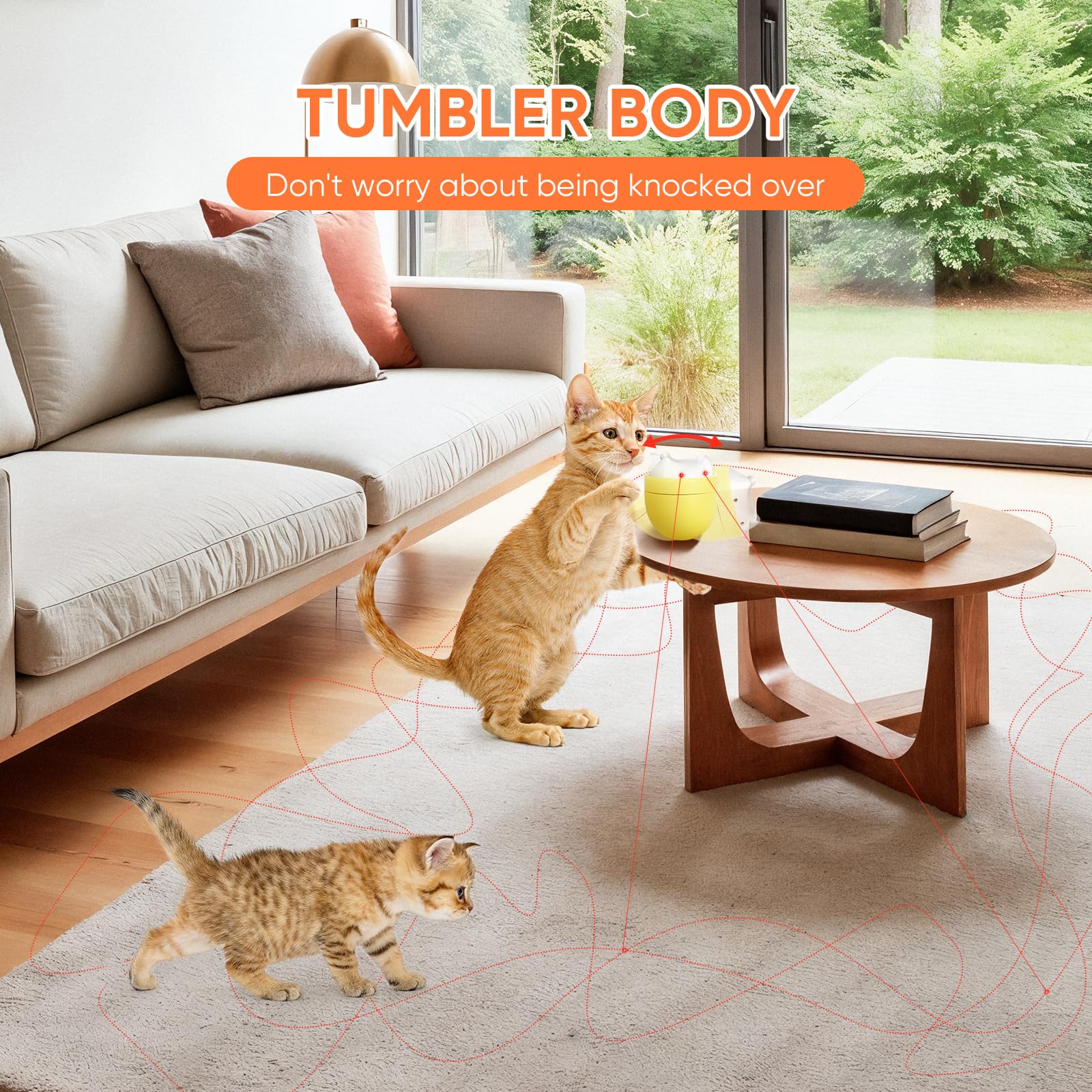 Pawingcat Cat Laser Toy Automatic Dual Laser Points Interactive Cat Enrichment Toys for Indoor Cats 3 Modes Lazer for Cats Birthday Gift - Medaid International