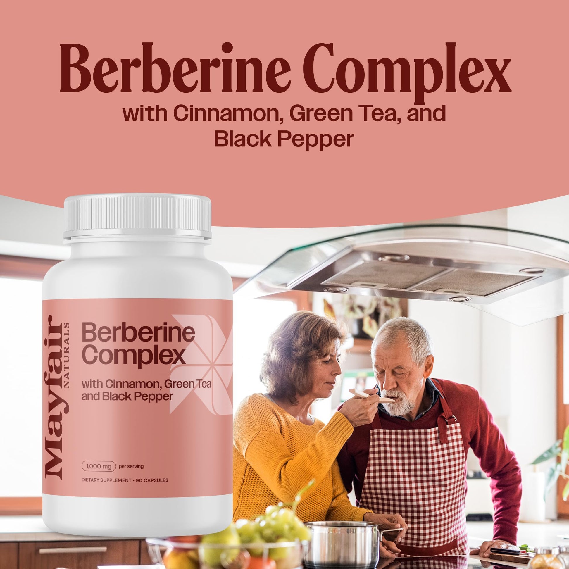 Mayfair Naturals Berberine Complex Supplement, with Cinnamon, Green Tea, and Black Pepper 90 Capsules - Medaid International