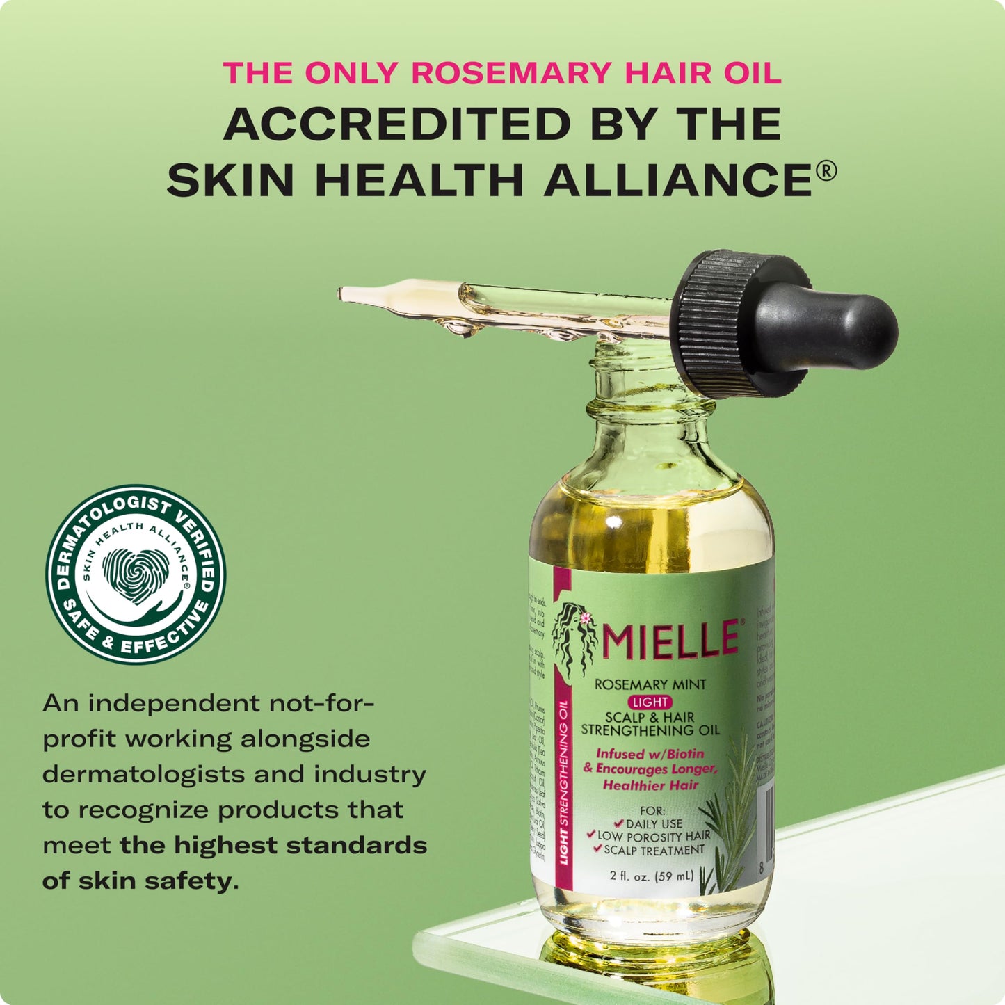 Mielle Organics Rosemary & Mint Light Hair Oil, Split Ends & Dry Scalp Treatment - Infused with Biotin & Essential Oils for Strengthening, Soothing, Moisturizing & Encouraging Longer Hair (2 Oz) - Medaid International
