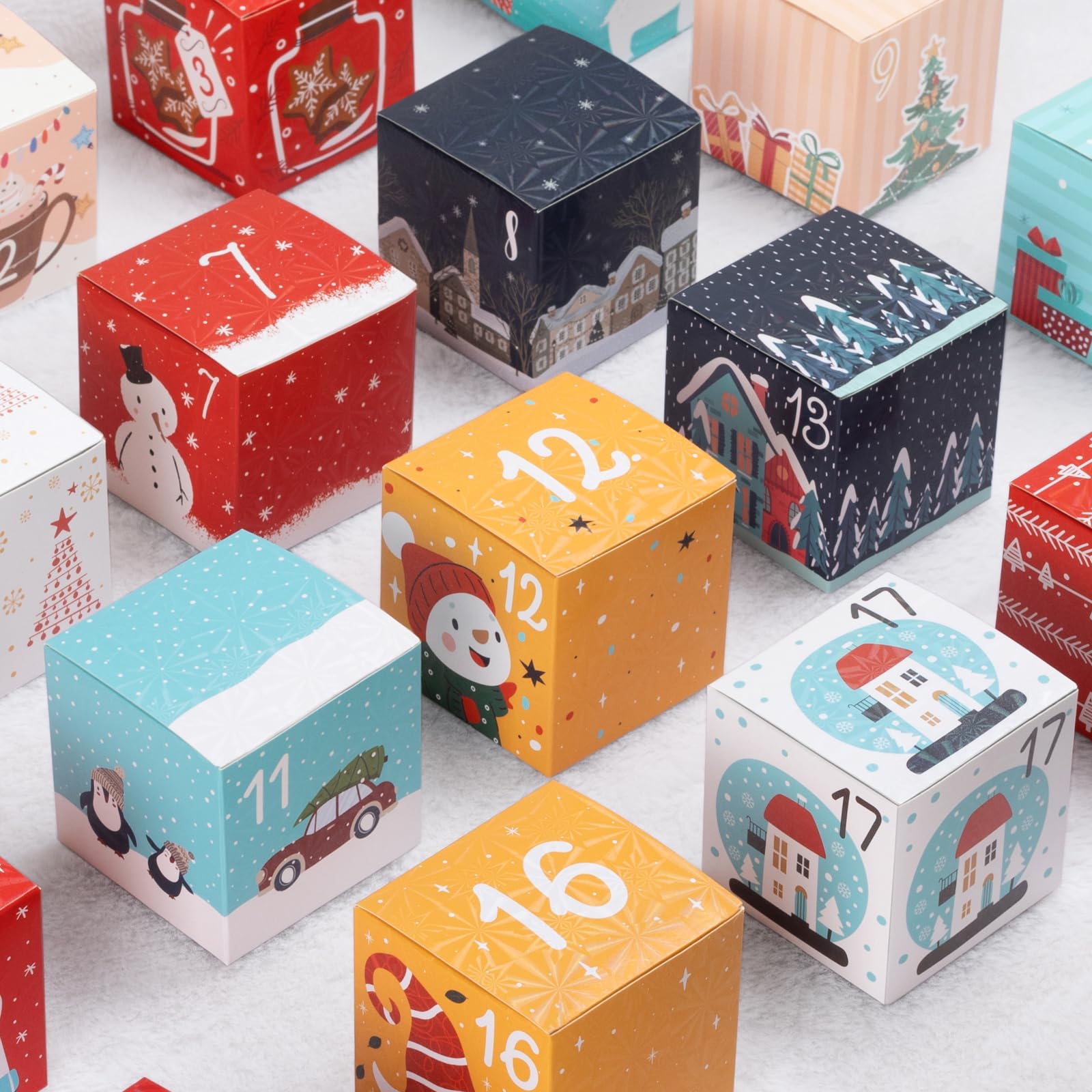 DIY Christmas Advent Calendar Boxes to Fill, 24 Empty Number Advent Calendar Boxes, 2025 Personalized Christmas Countdown Calendar Gift Boxes for Kids Family Friends, XMAS Holiday Decorations - Medaid International
