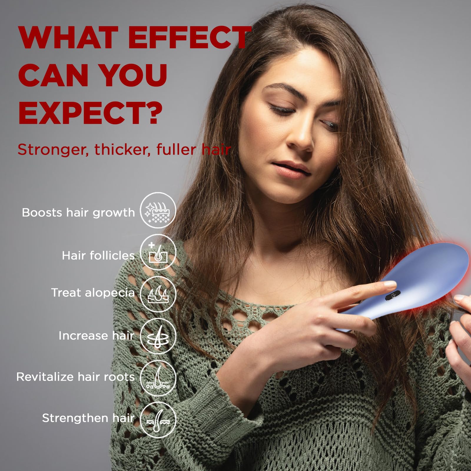 Laser Therapy Hair Growth Comb Model:Lasercomb-001, Hand-held Comb-Shaped Low Level Laser Therapy Device That emits Laser Light Designed to Promote Hair Growth in Women and Men. - Medaid International
