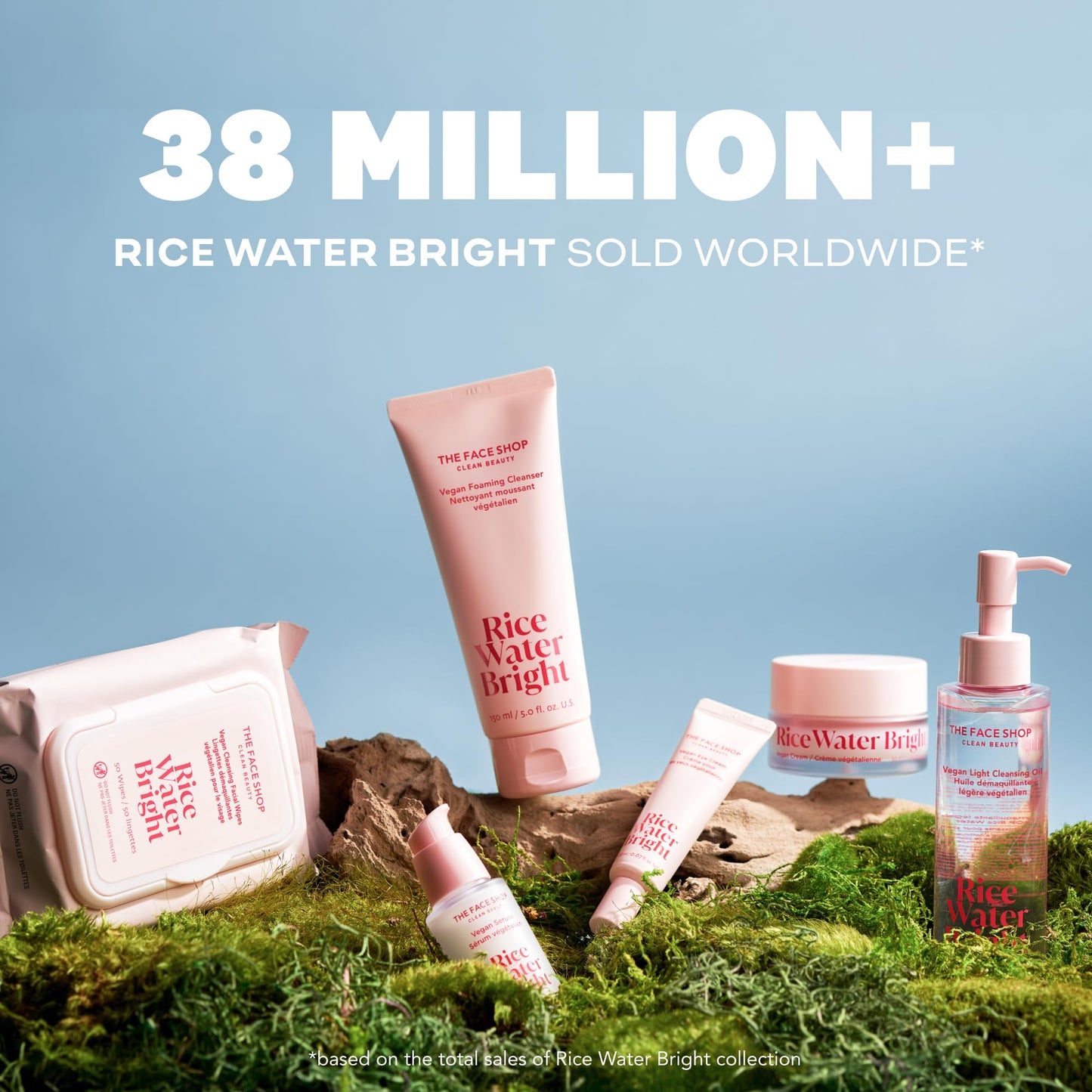 The Face Shop Rice Water Bright Vegan Serum - Targets Uneven Skin Tone & Dryness, Brightening, Nourishing, Hydrating - Rice Water, Hyaluronic Acid, Niacinamide - Korean Skin Care - Medaid International