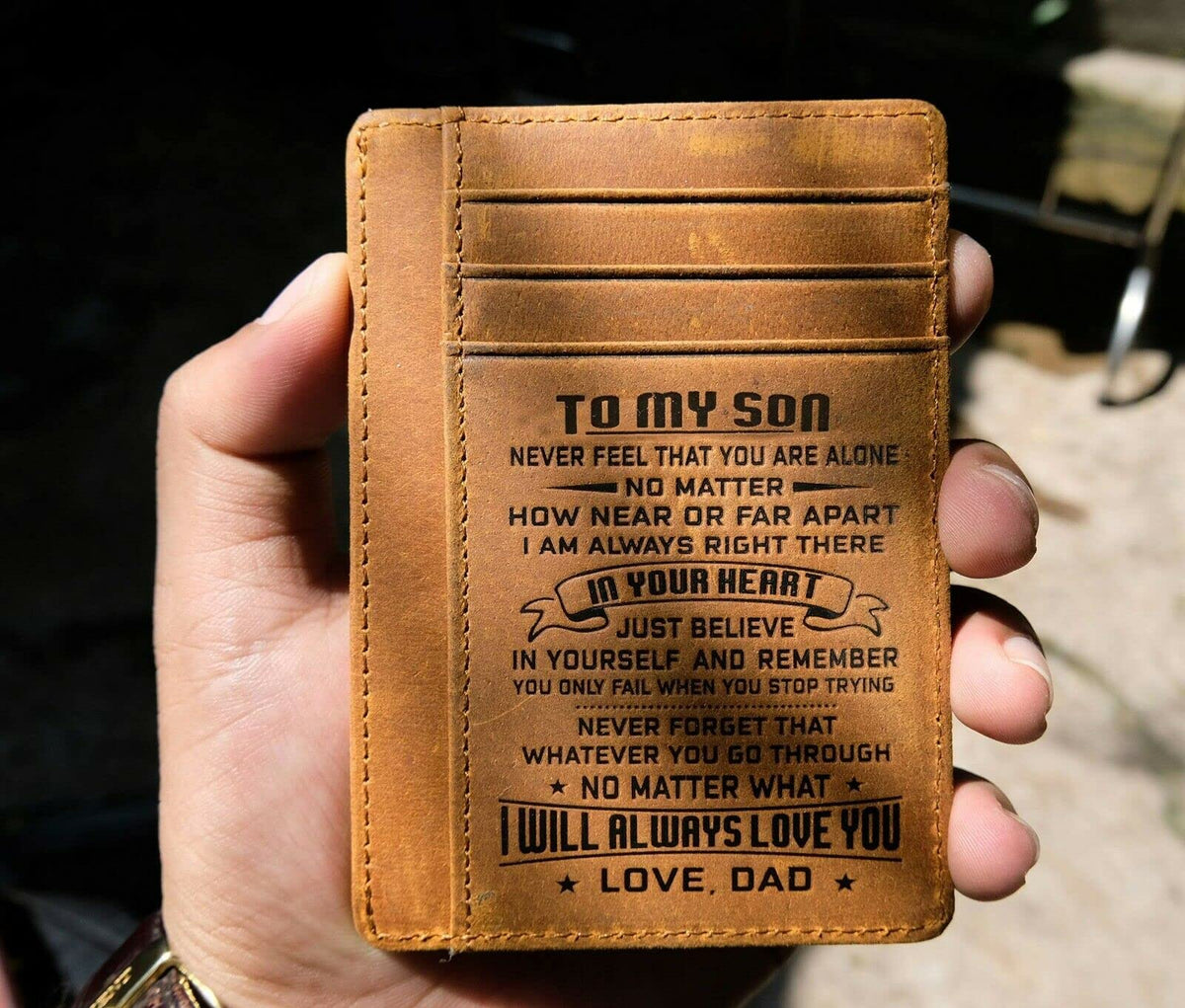 KASTWAVE Purses for Men, Hand Made Vintage Purse, Men's Leather Pocket Slim Wallet, Gift for Son Husband Dad Birthday Gifts Anniversary