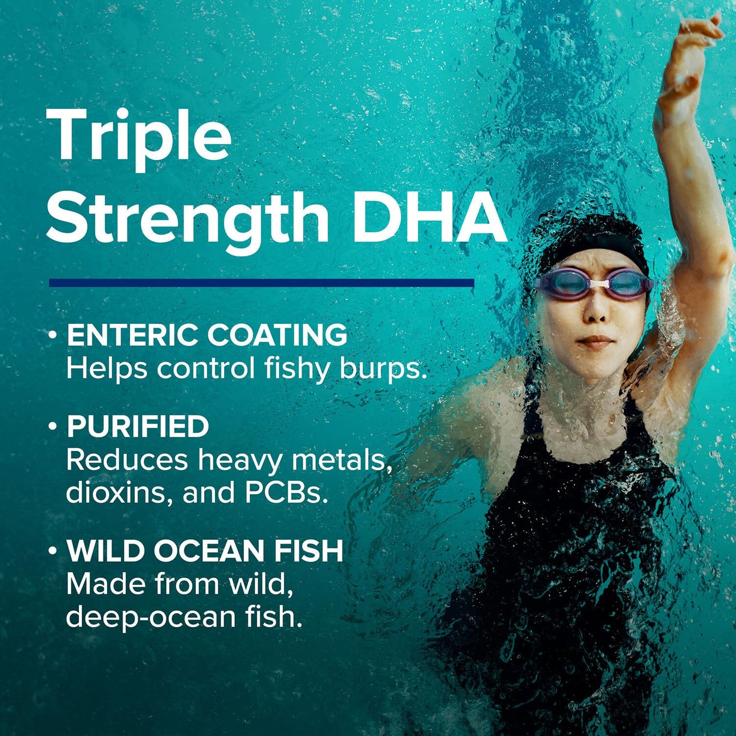 GNC Triple Strength DHA 1000 Omega 3 Supplement, 1000mg DHA, Supports Brain Development and Healthy Vision, 45 Softgels - Medaid International