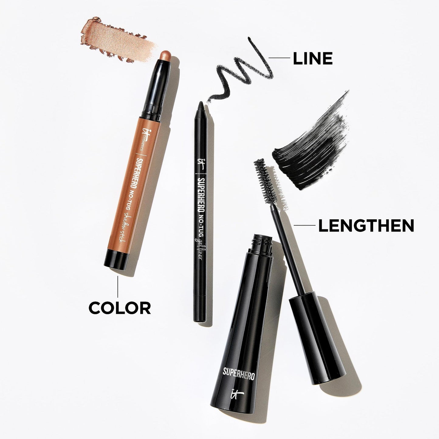 IT Cosmetics Superhero No-Tug Waterproof Eyeshadow Stick, Super Slate - Metallic Pewter - Longwear, Blendable Cream Eyeshadow with Built-In Primer - Suitable for Sensitive Eyes - 0.05 oz - Medaid International