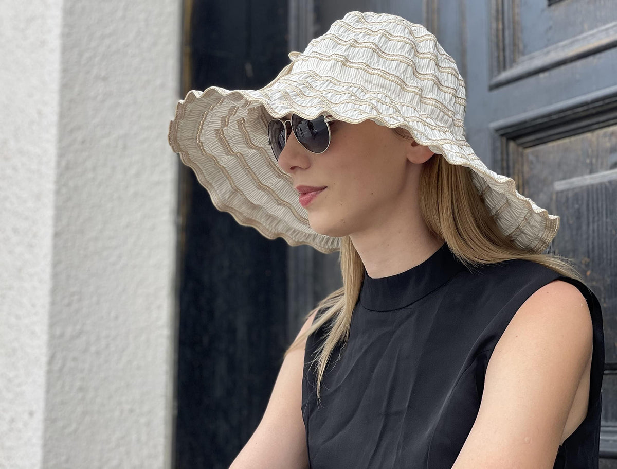 KASTWAVE Women Folding Vintage Outdoor Sun Hats for Beach Garden Travelling UV Protection