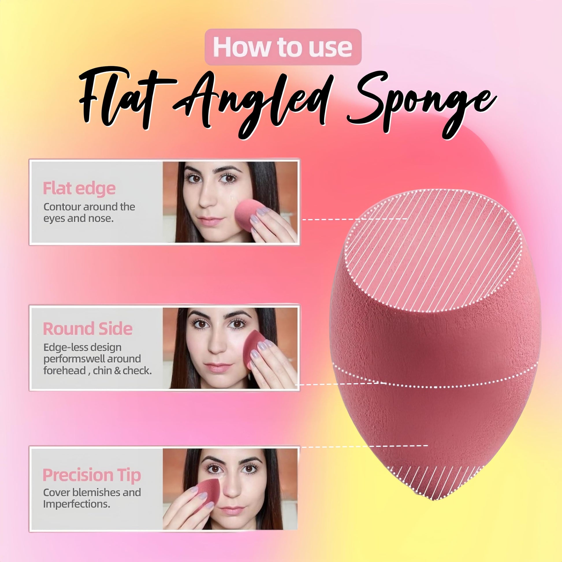 Makeup Sponge Set BS-MALL with Storage Case 7 Pcs for Liquid, Cream, and Powder,SAVE Foundation with 1 Mini Makeup Sponge For Travel Daily Use (A-Pink） - Medaid International