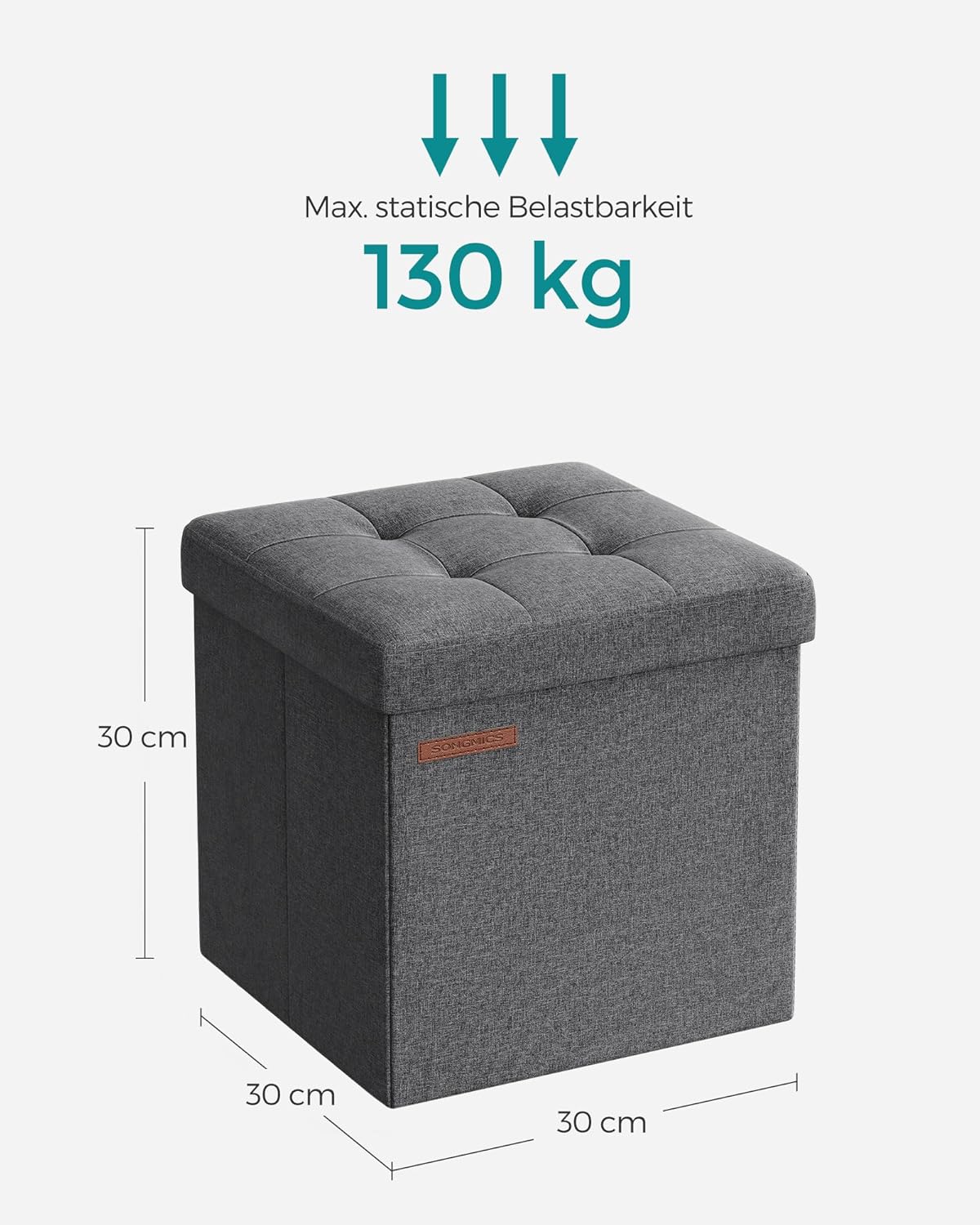 SONGMICS Stool with Storage Space LSF028G22