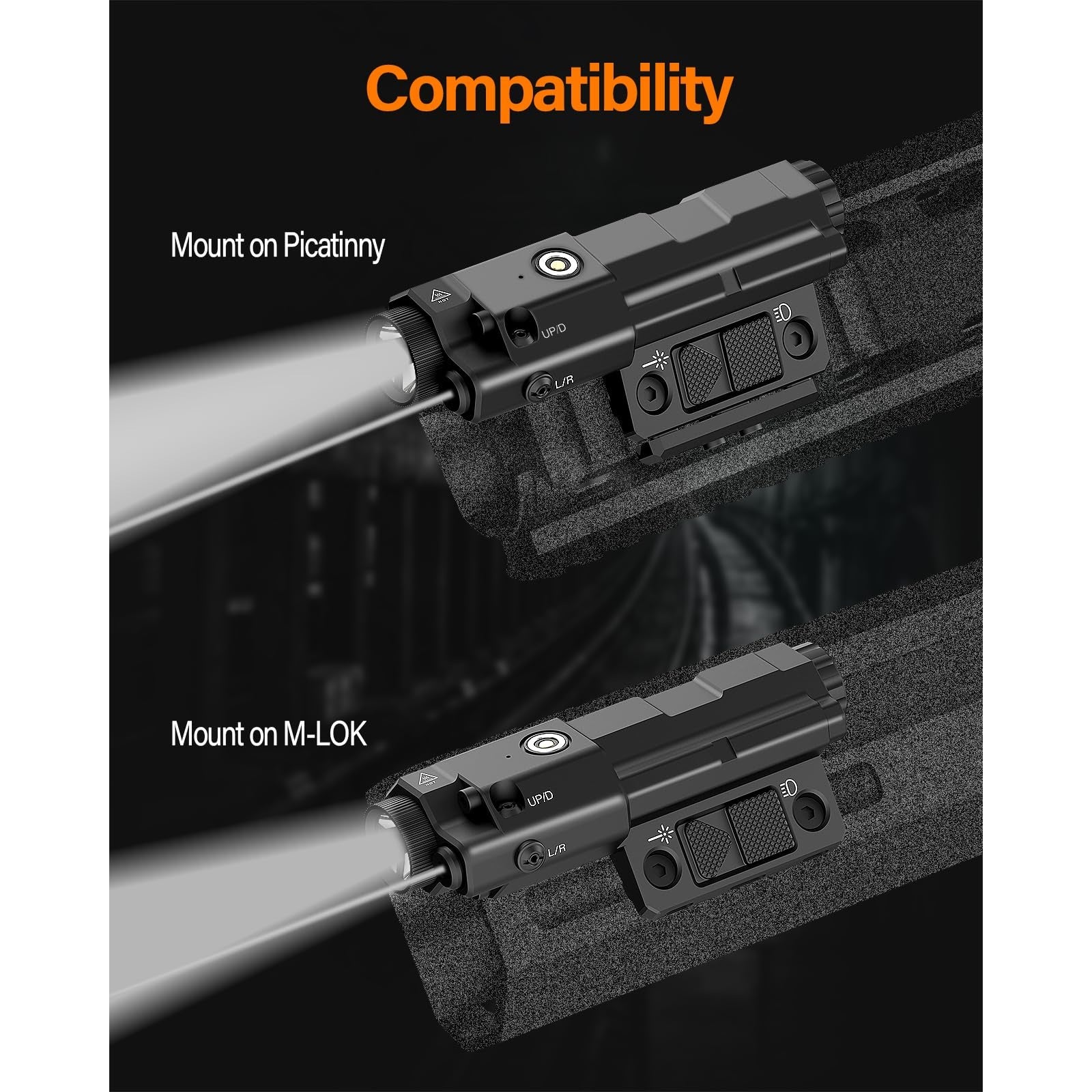 Mlok Picatinny Mounted 940nm IR Illuminator Flashlight IR Laser Combo for Night Vision Scope, Rechargeable Infrared Scope Hunting Light for Night Vision Optics (Must be Used with Night Vision Devices) - Medaid International