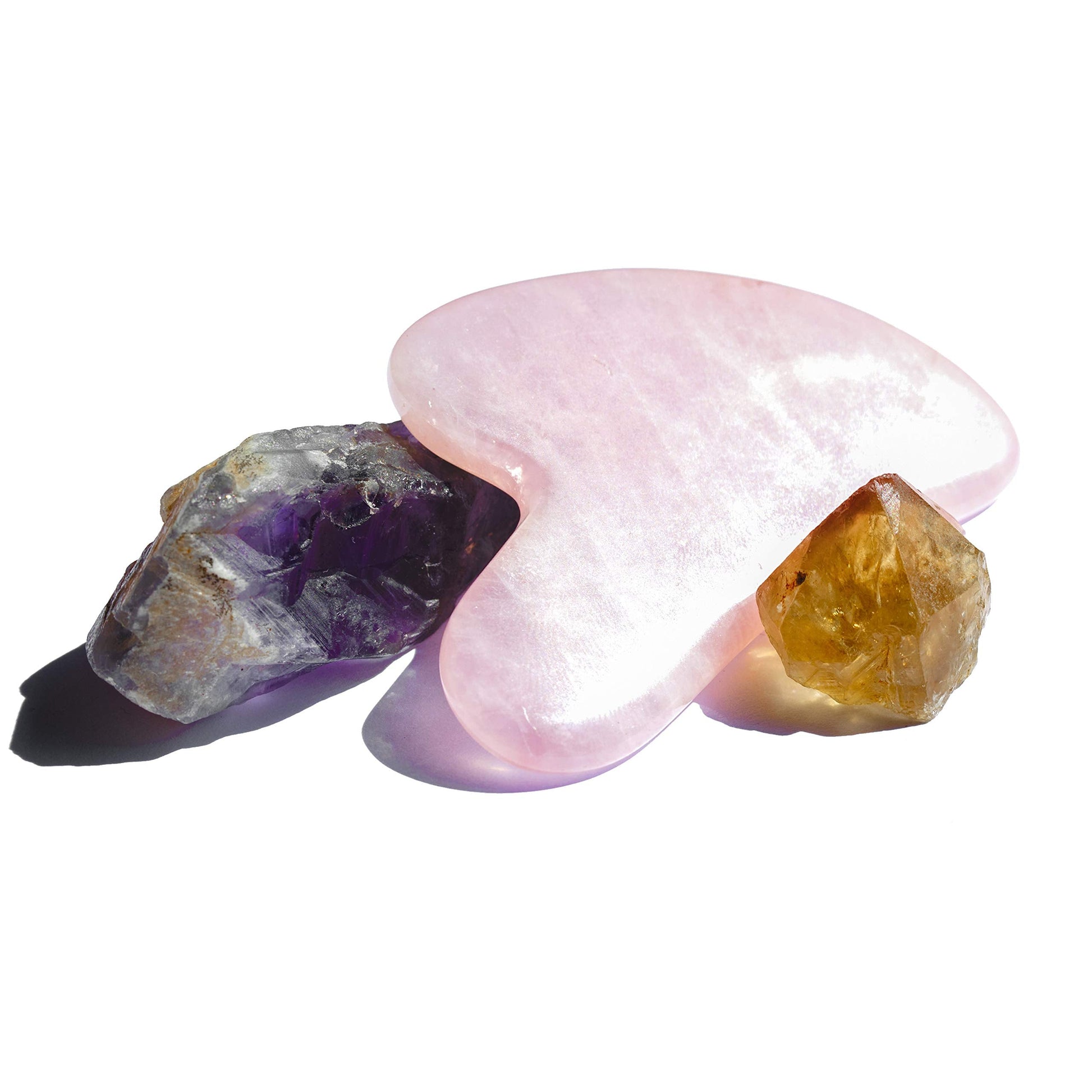 Guasha Scraping Massage Tool – Rose Quartz Gua Sha Board - Traditional Scraper Tool for Anti-Aging - 100% Natural Pink Quartz Stone Guasha - Gasha Massage Stones by Sandine - Medaid International
