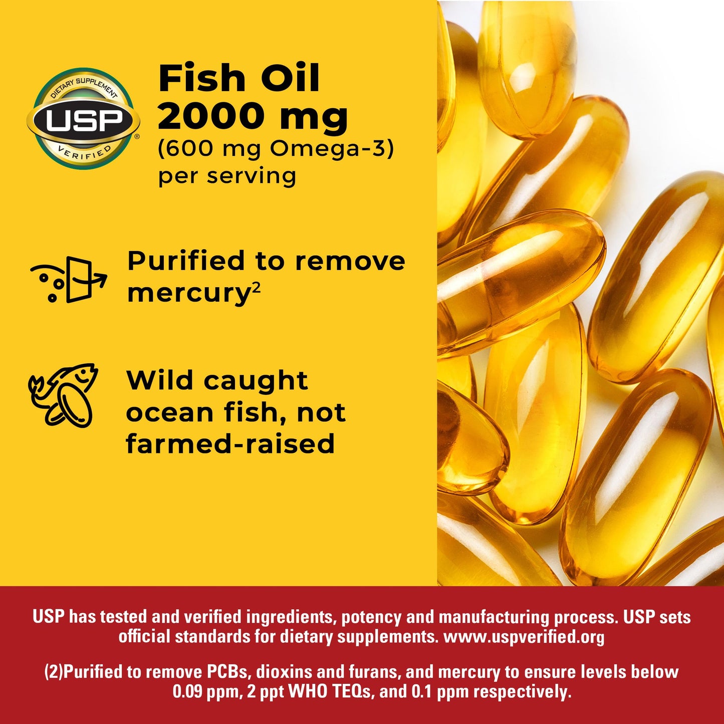 Nature Made Fish Oil Omega 3 Supplements, 2000mg Per Serving Softgels, Omega 3 Fish Oil for Healthy Heart Support, 250 Softgels, 125 Day Supply - Medaid International