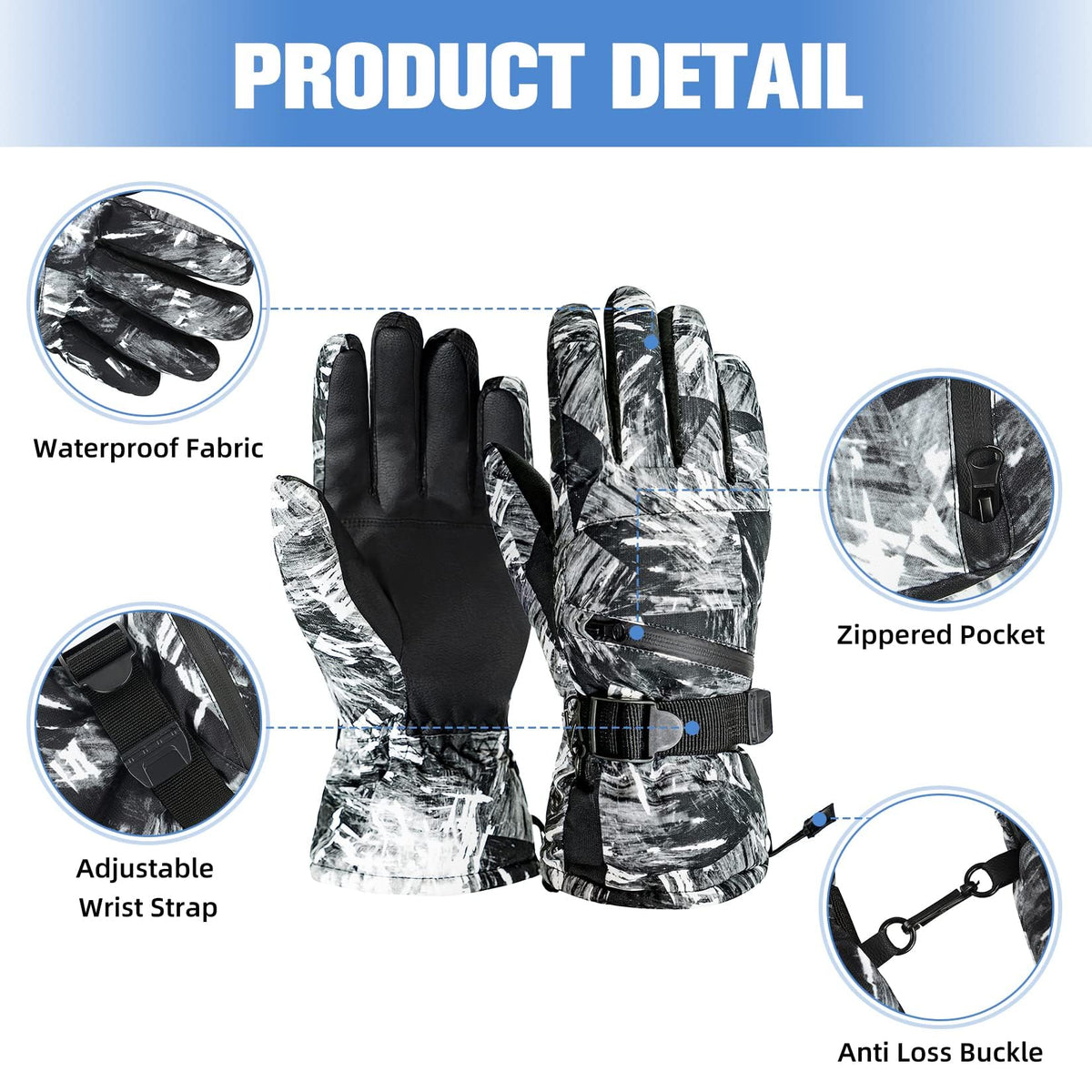 KASTWAVE Winter Gloves for Men Women - Wool Fleece Liner Touchscreen Gloves, Thermal Warm Winter Gloves for Cold Weather
