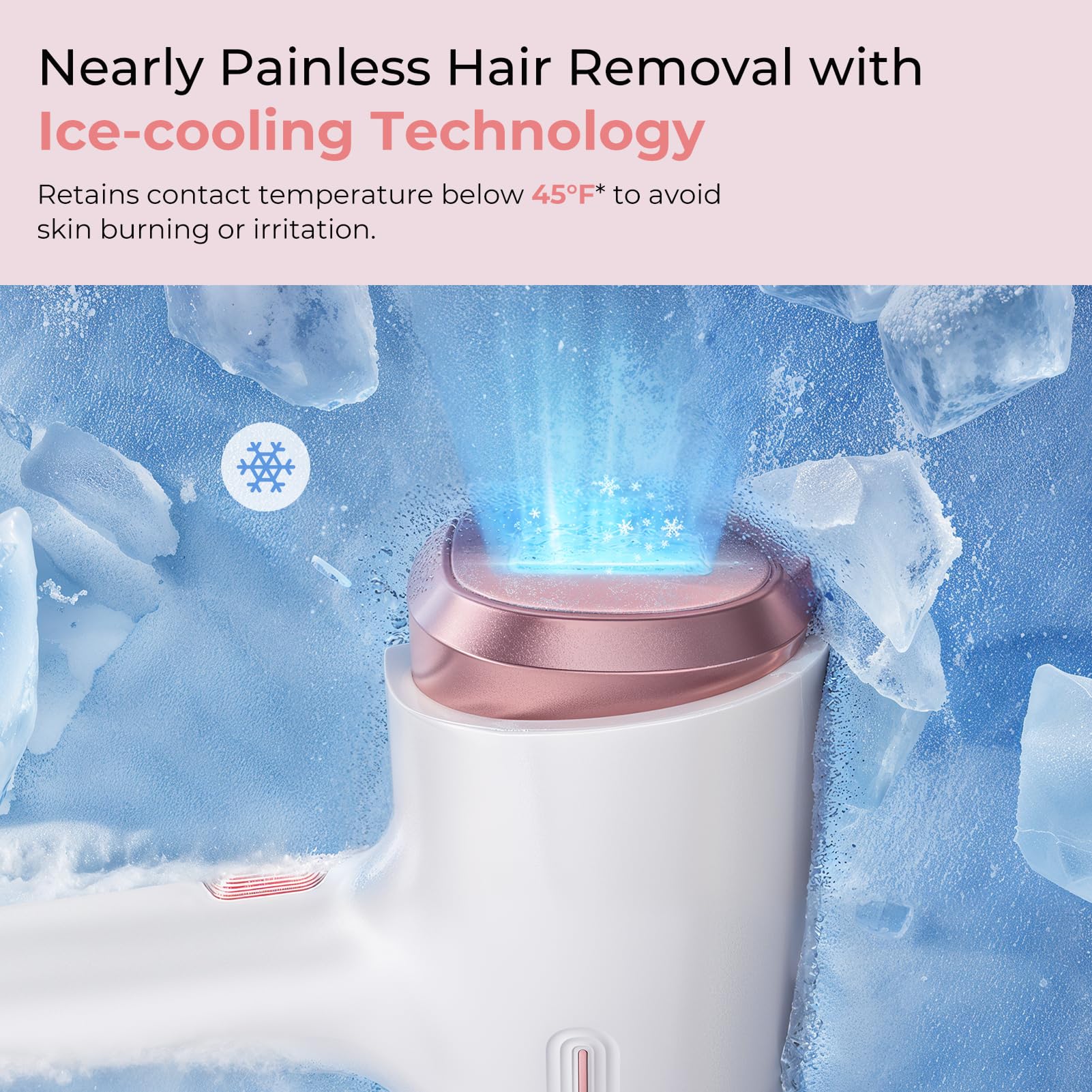 Ubroo IPL Laser Hair Removal for Women and Men, 45°F Ice Cooling Laser Hair Removal Device for Face & Body, At-Home Painless Hair Remover with Long-Lasting Results, Smooth Skin Gift - Medaid International