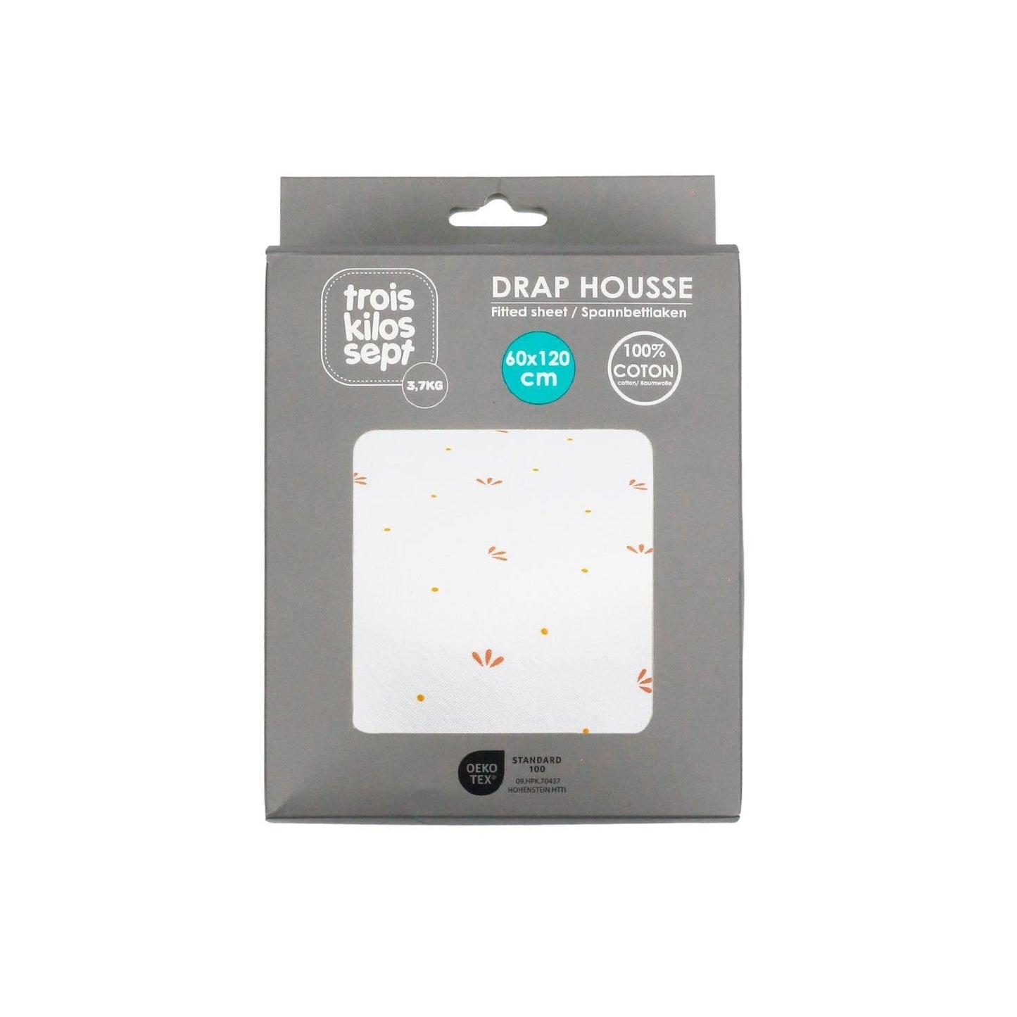 Trois Kilos Sept Cotton Fitted Crib Sheet (60x120 cm)