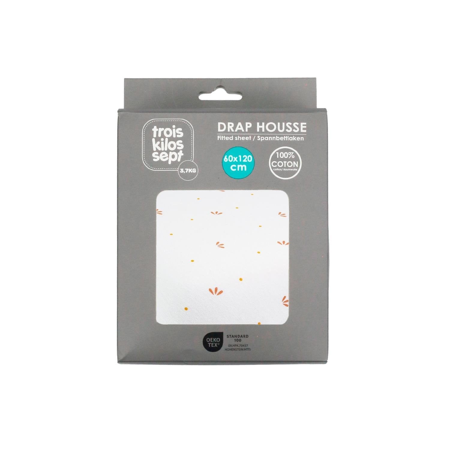 Trois Kilos Sept Cotton Fitted Crib Sheet (60x120 cm)