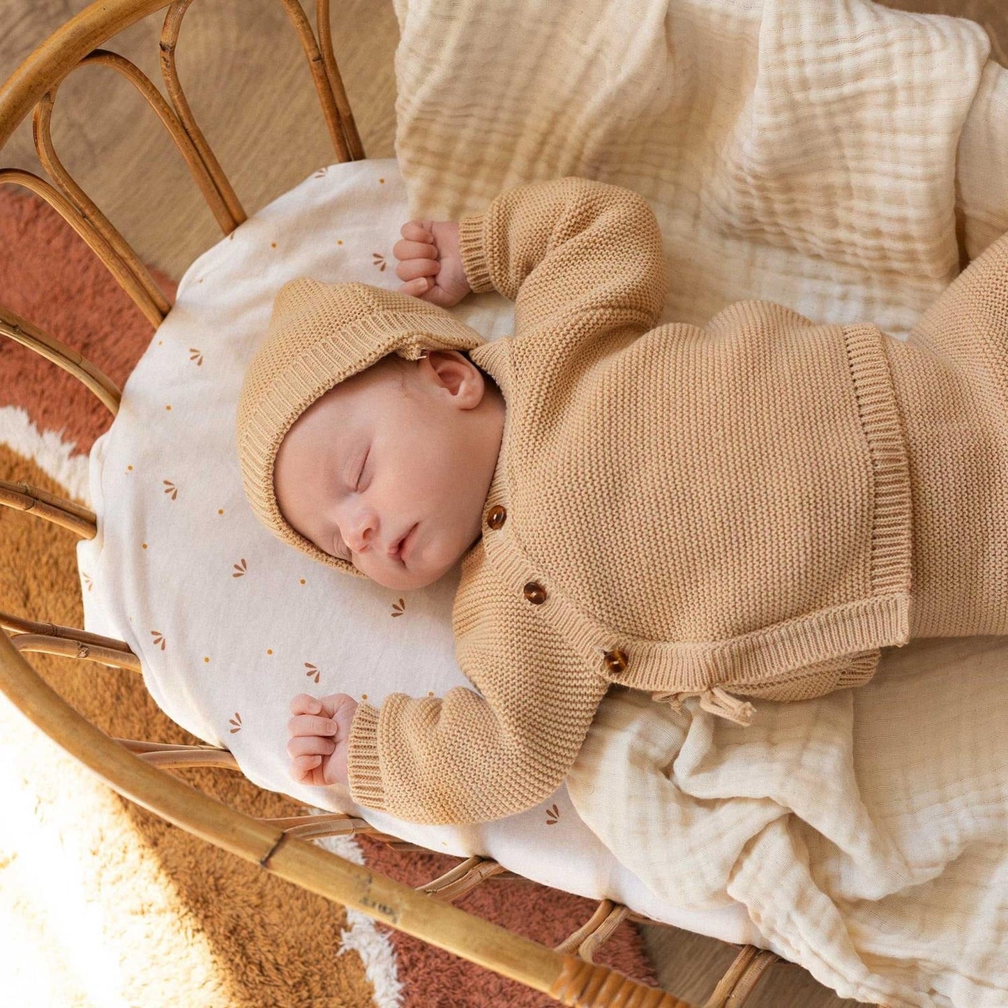 Trois Kilos Sept Cotton Fitted Crib Sheet (60x120 cm)