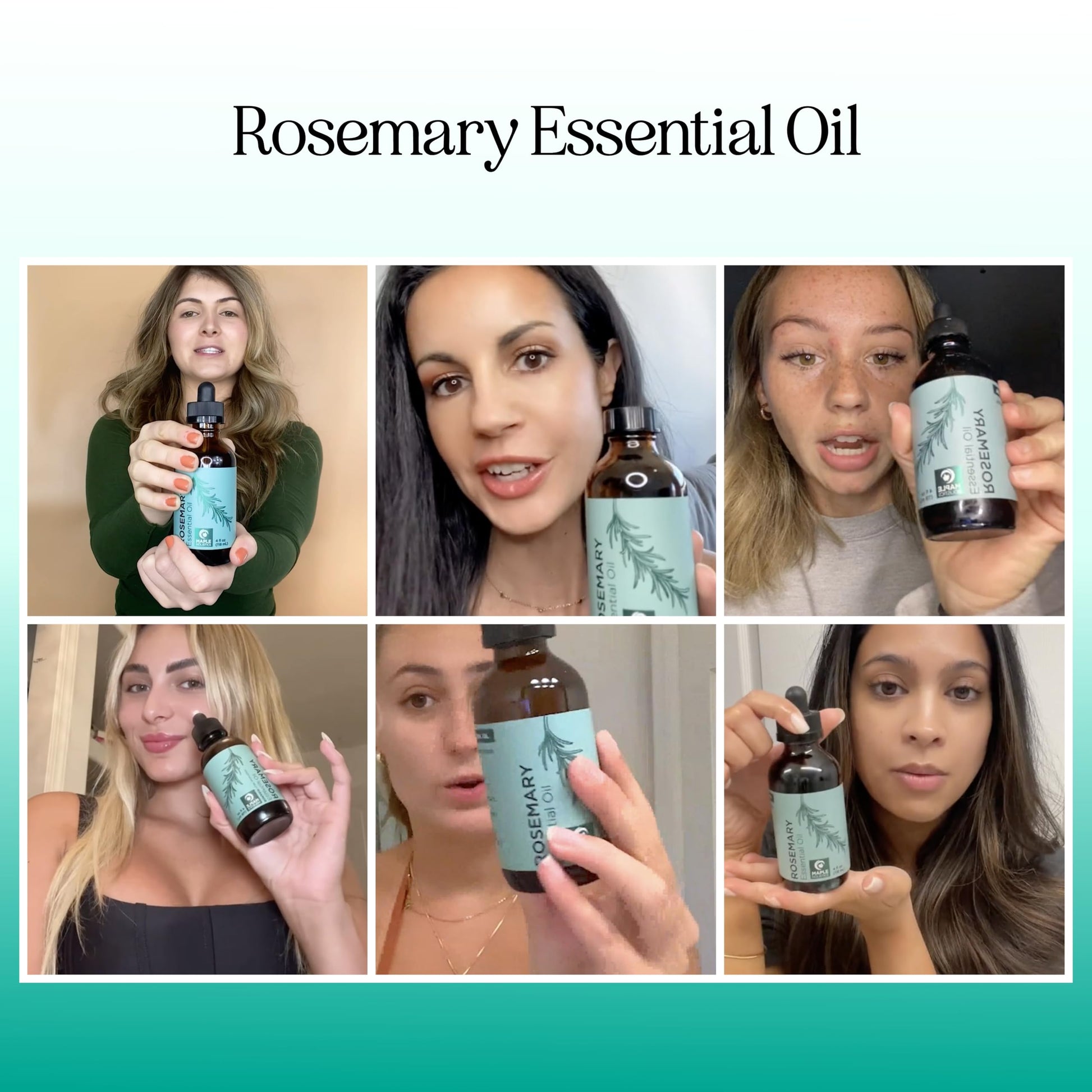 Pure Rosemary Essential Oil with Dropper - Undiluted Rosemary Oil for Hair Skin and Nails and Refreshing Aromatherapy Oil for Diffusers - Essential Oil for Cleansing Dry Scalp Care 4oz - Medaid International
