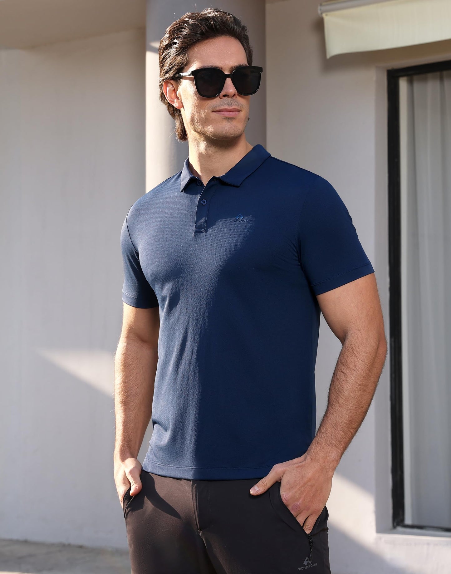 Pioneer Camp Men's Golf Shirt UPF 50+ Quick Dry Polo Shirts Short Sleeve Moisture Wicking Performance Tees Collar Work Shirts - Medaid International